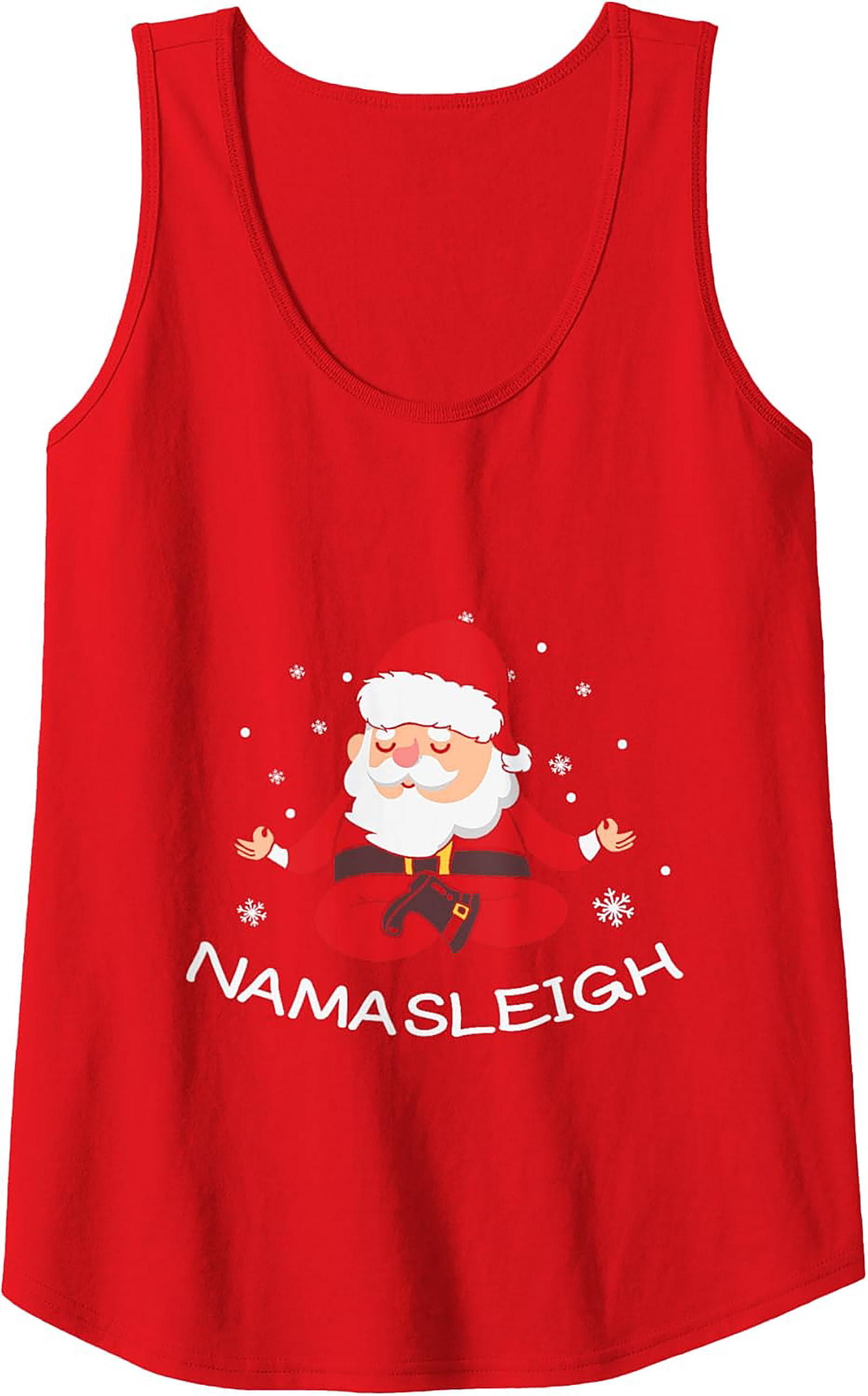 Namasleigh Santa Yoga Graphic Tank Funny Sleeveless Shirt