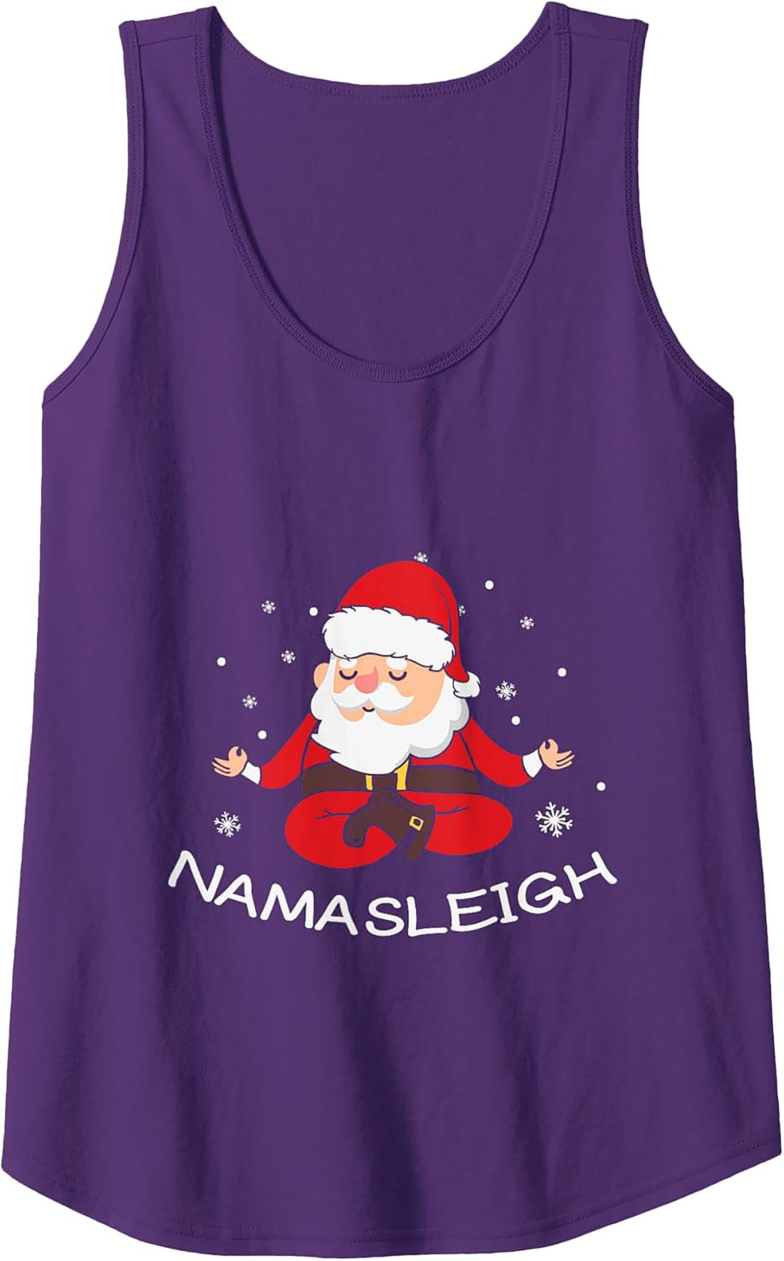 Namasleigh Santa Yoga Graphic Tank Funny Sleeveless Shirt
