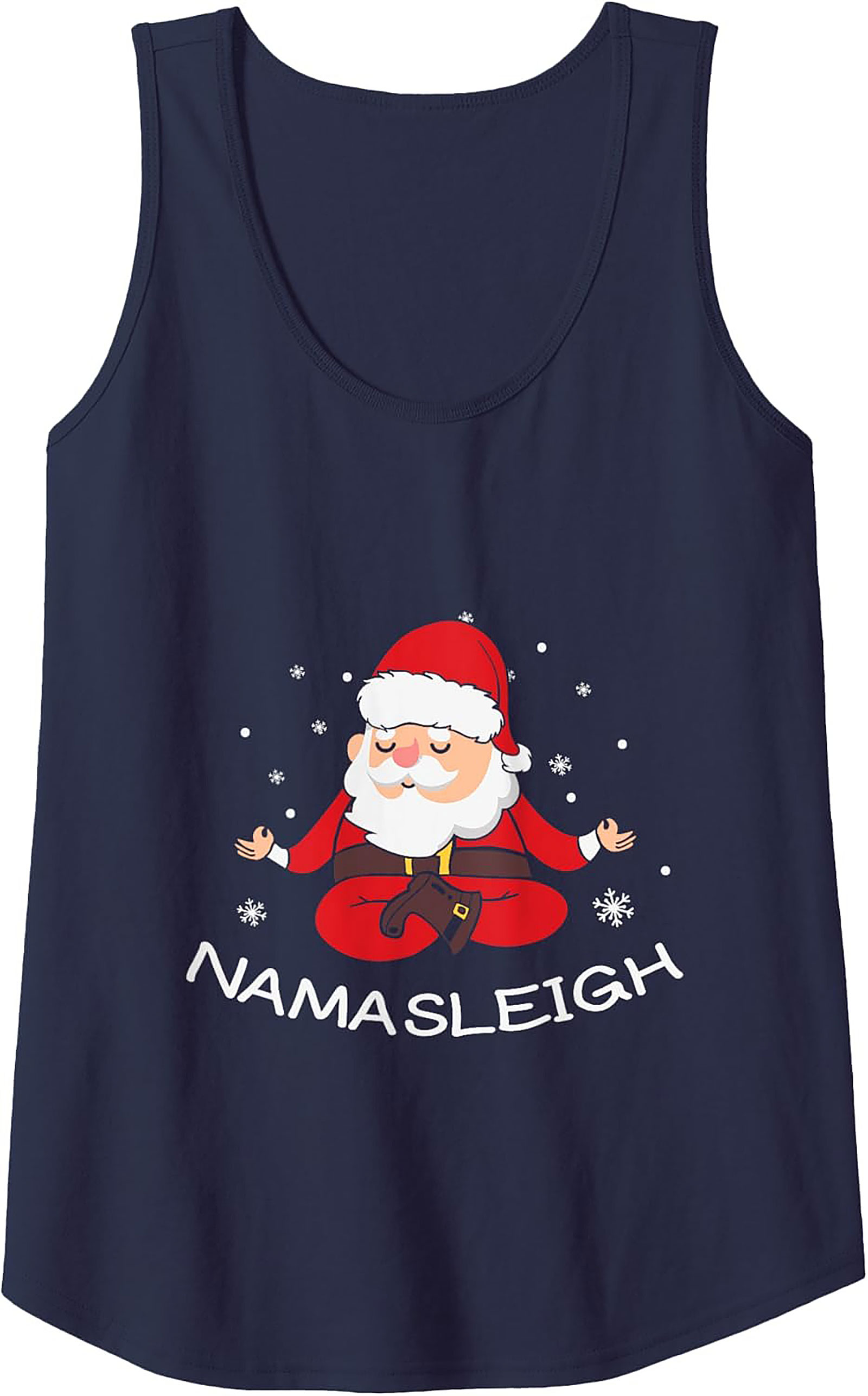 Namasleigh Santa Yoga Graphic Tank Funny Sleeveless Shirt
