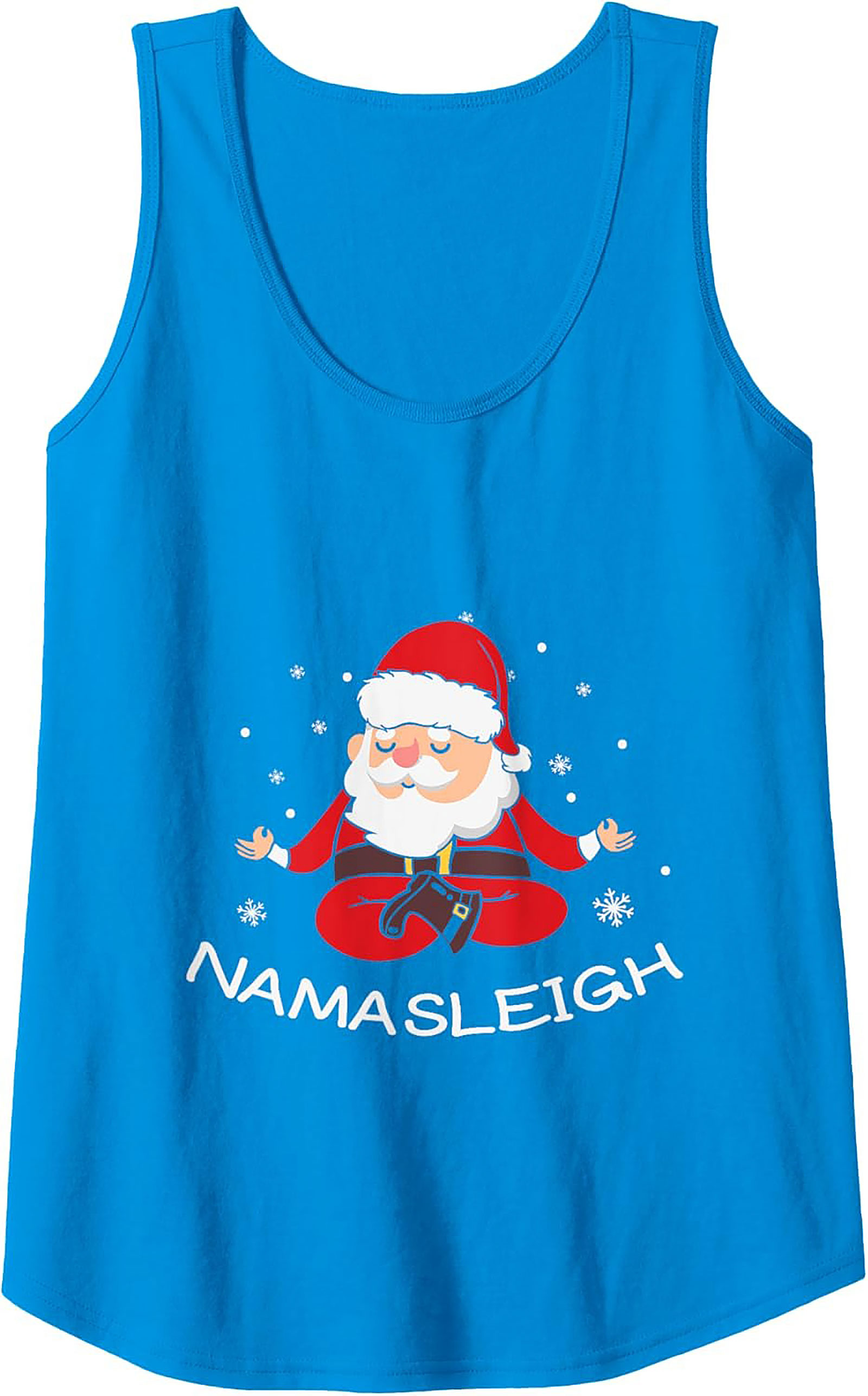 Namasleigh Santa Yoga Graphic Tank Funny Sleeveless Shirt
