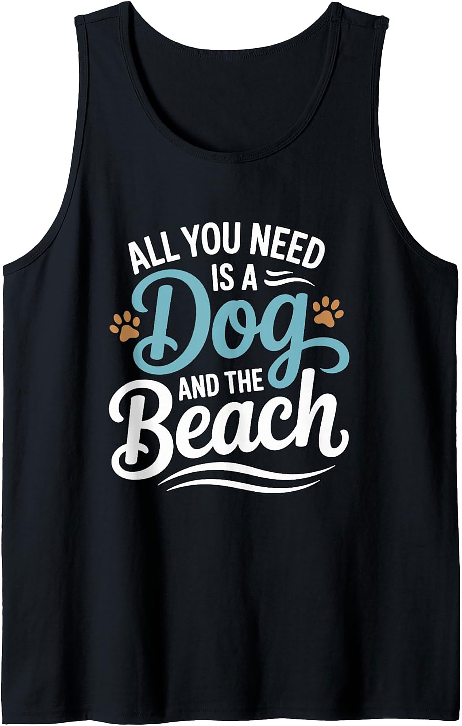 All You Need Is A Dog And The Beach Graphic Tank Top - Unisex Summer Sleeveless Shirt