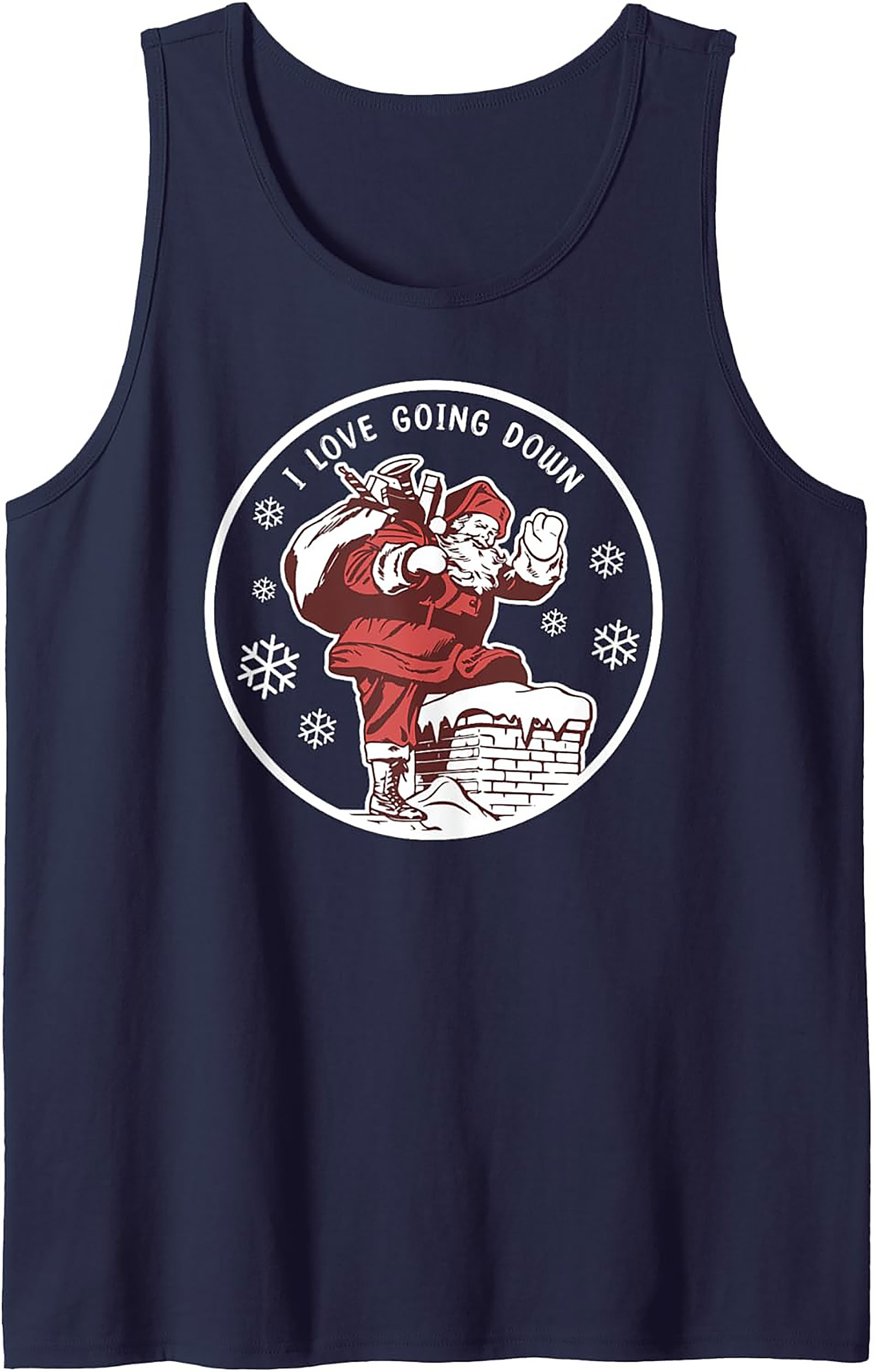 Funny Christmas Tank Top Adult Humor Santa Sleeveless Shirt