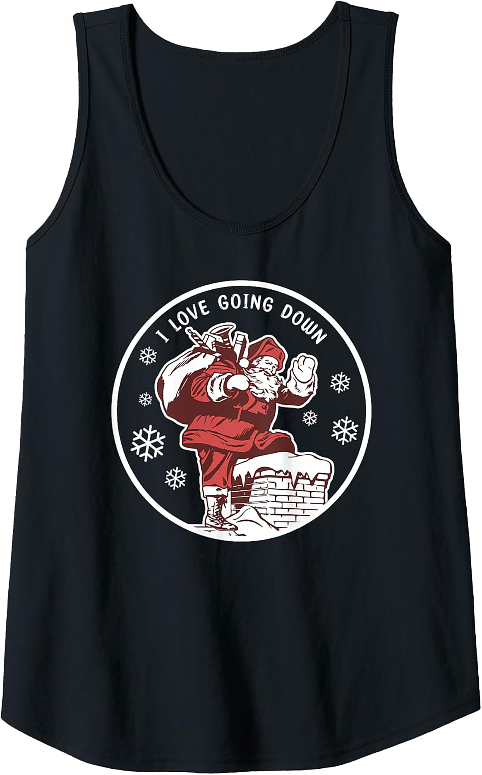 Funny Christmas Tank Top Adult Humor Santa Sleeveless Shirt