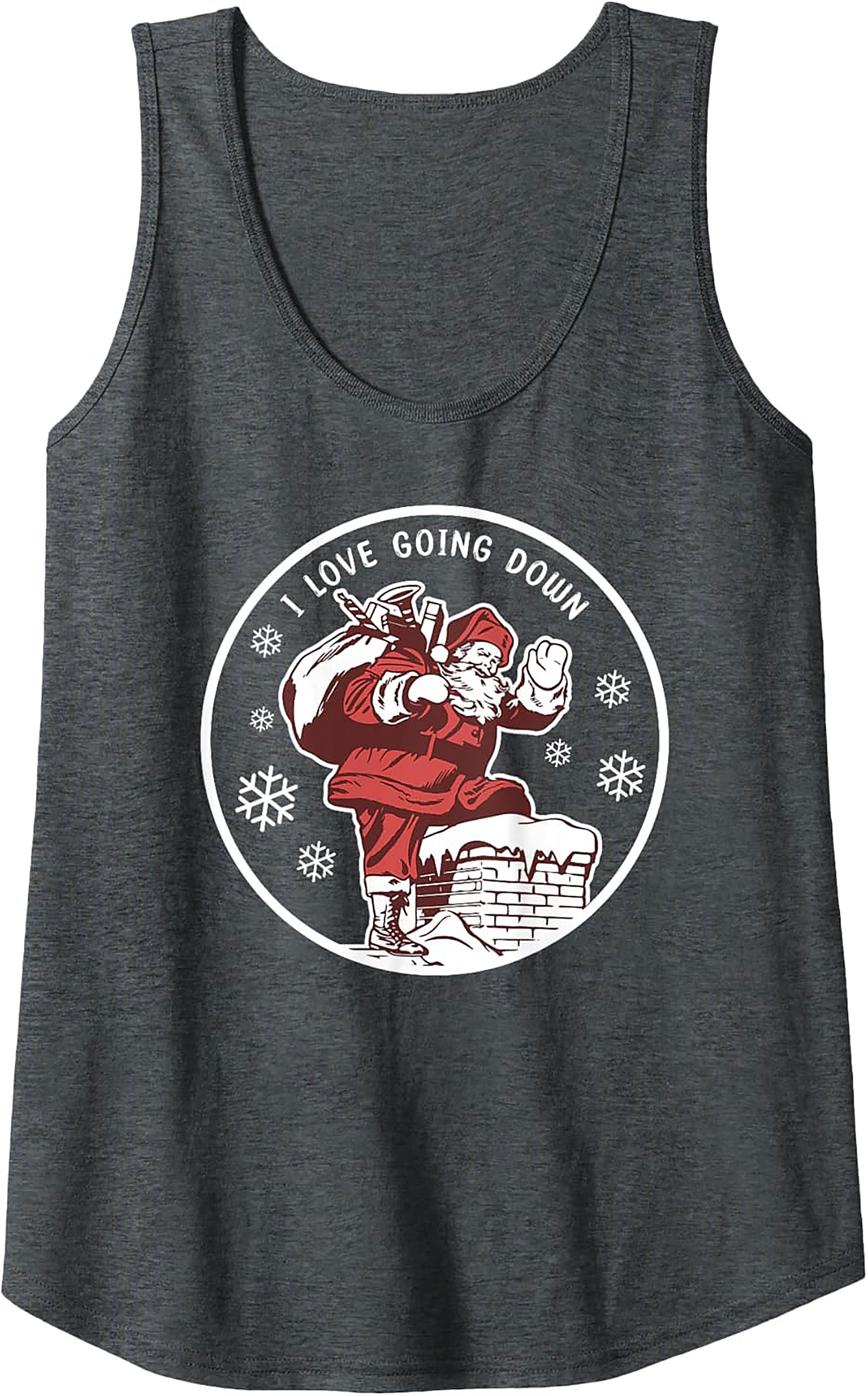 Funny Christmas Tank Top Adult Humor Santa Sleeveless Shirt