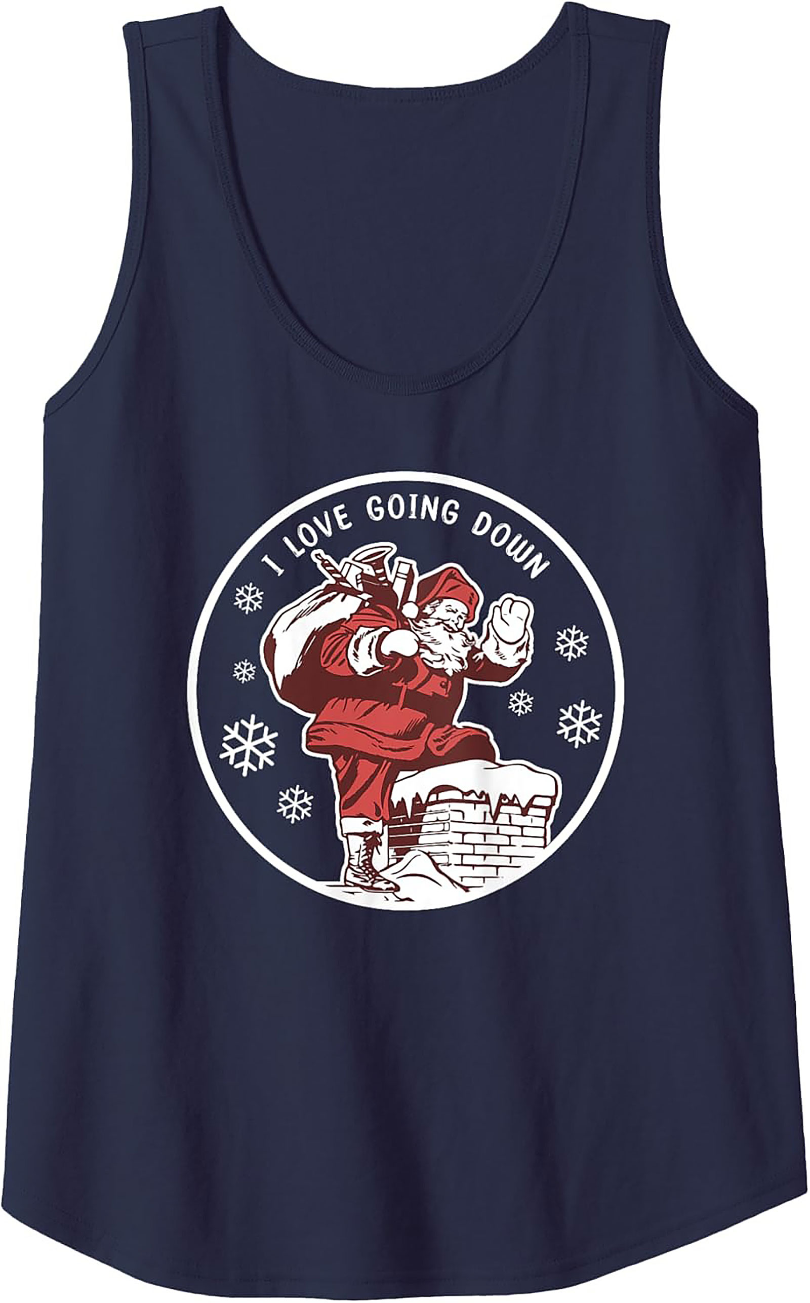 Funny Christmas Tank Top Adult Humor Santa Sleeveless Shirt
