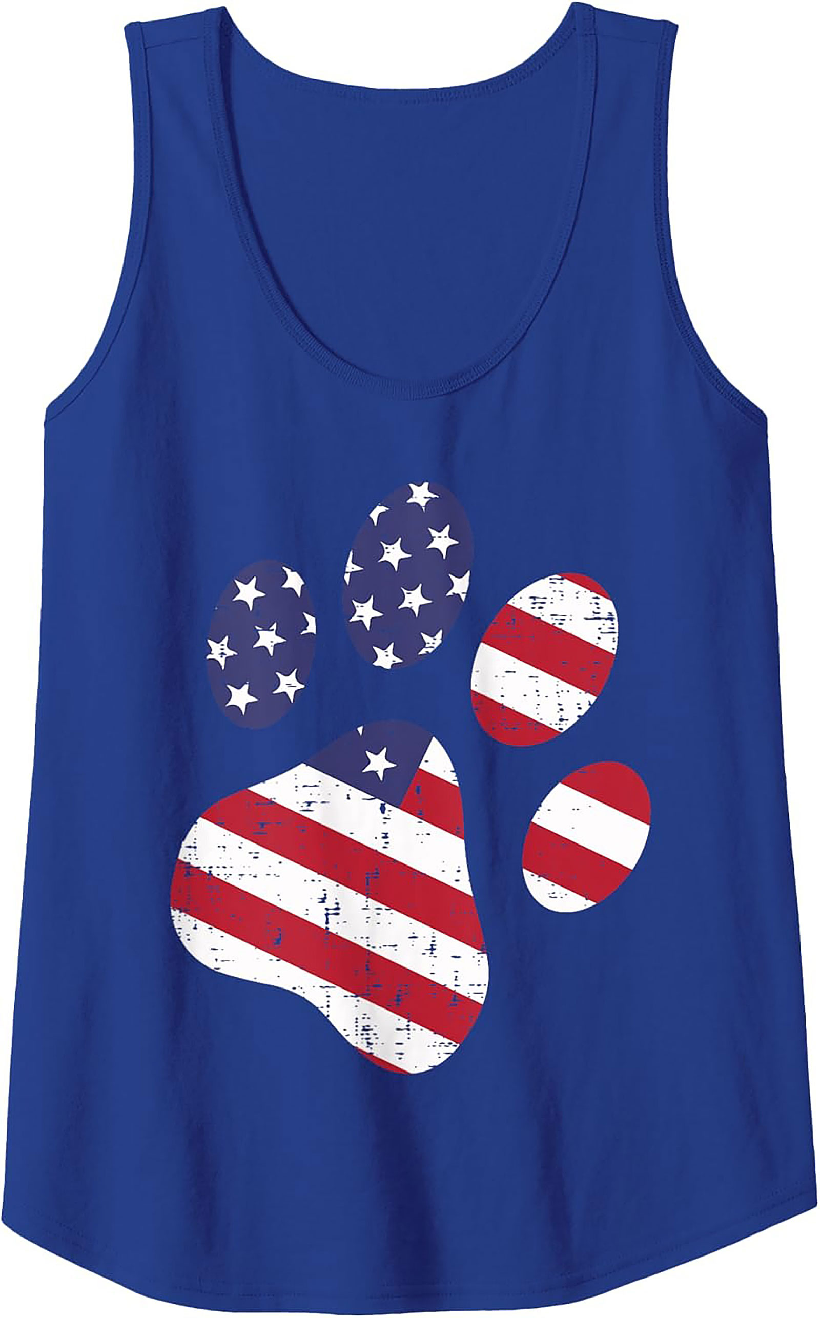 Patriotic Dog Paw American Flag Graphic Tank Top