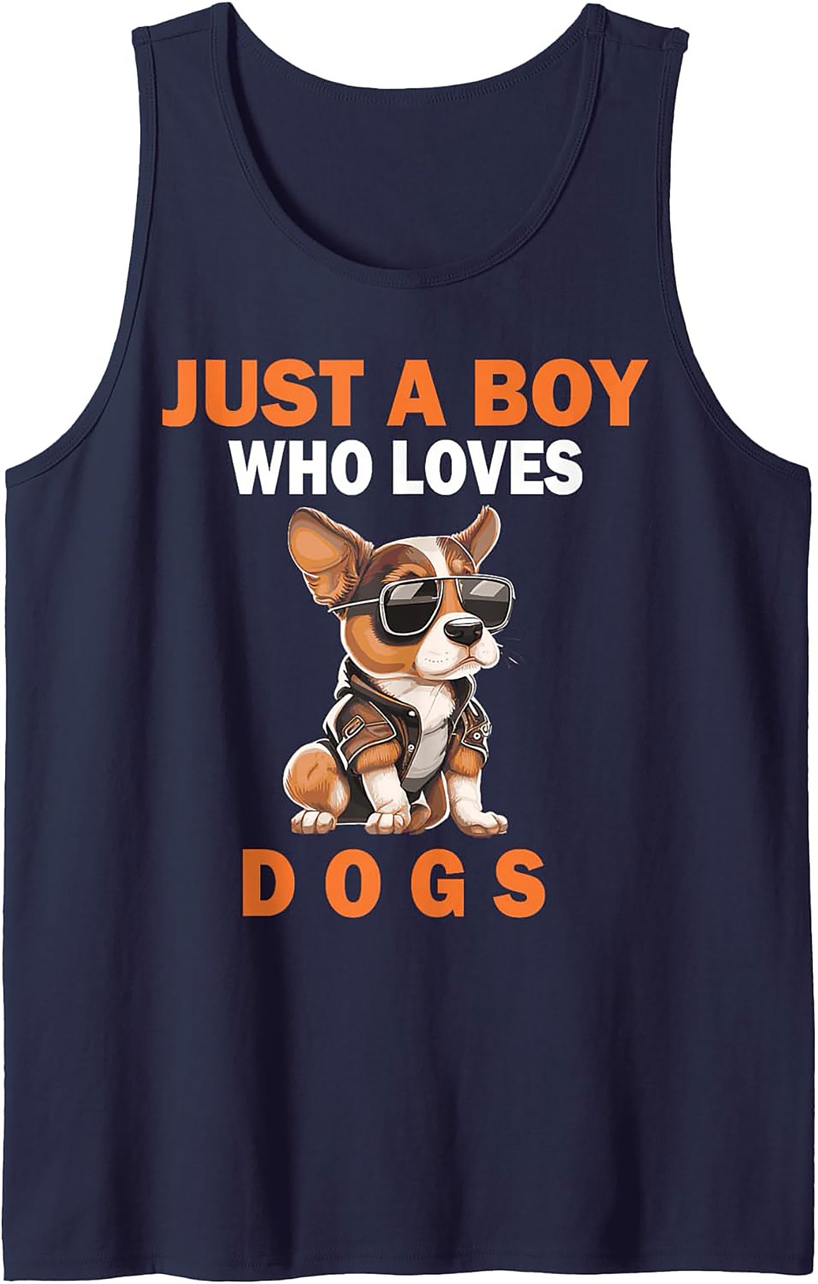 Just a Boy Who Loves Dogs Dog Lover Graphic Tank Top