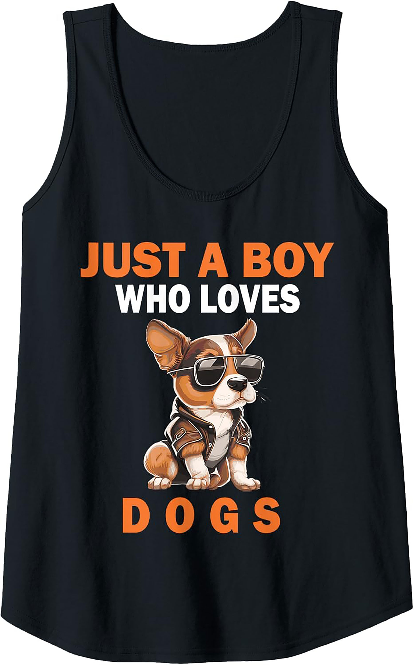 Just a Boy Who Loves Dogs Dog Lover Graphic Tank Top