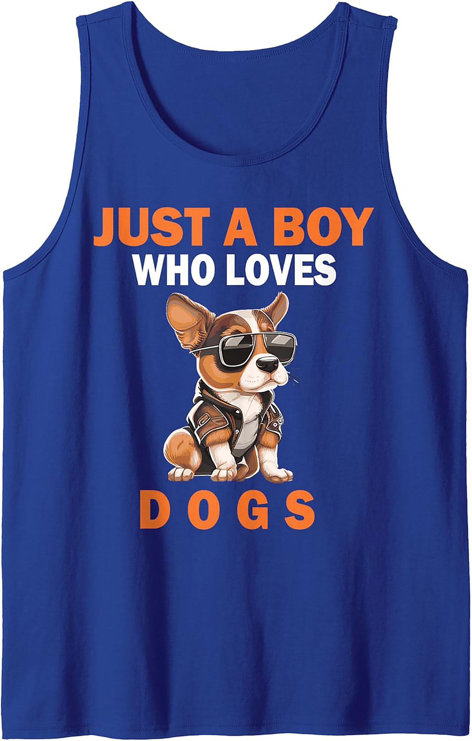 Just a Boy Who Loves Dogs Dog Lover Graphic Tank Top