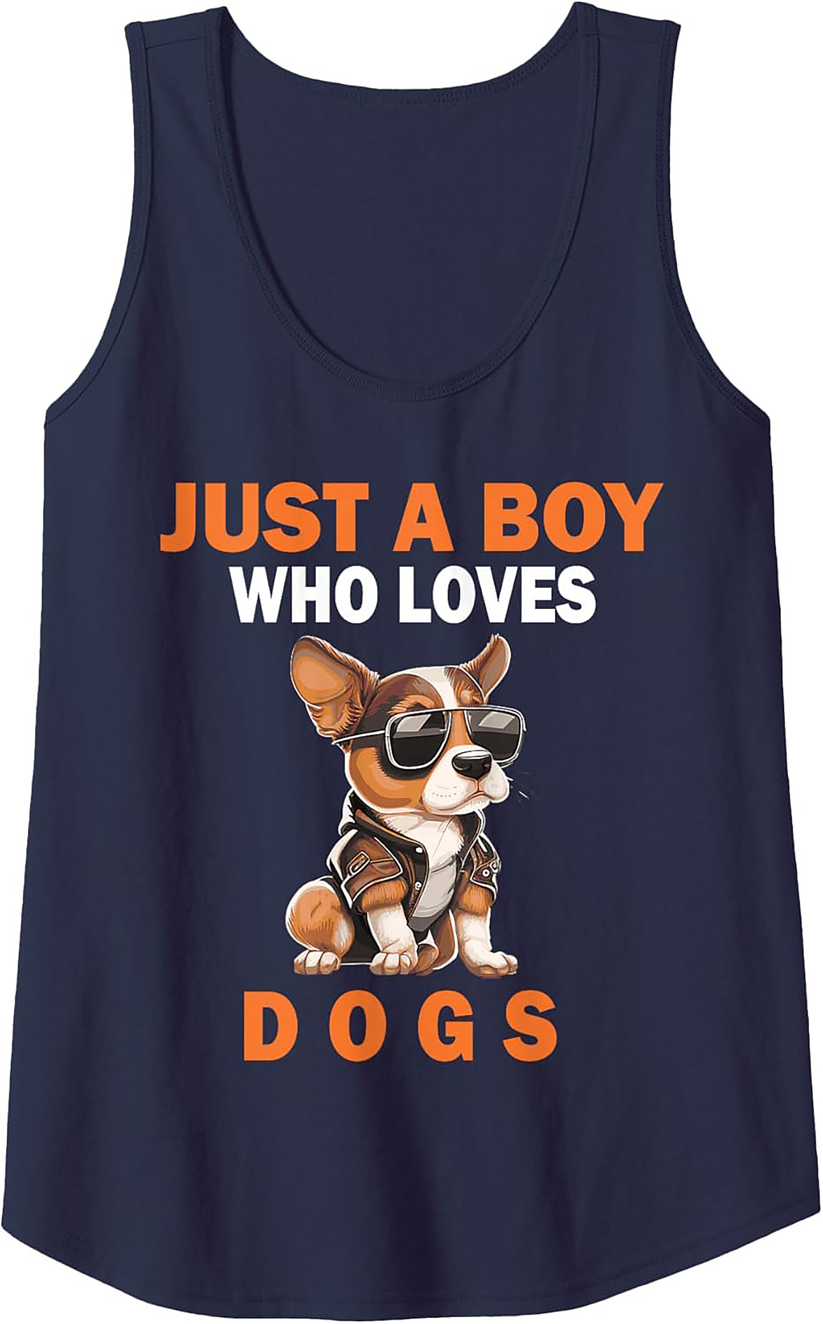 Just a Boy Who Loves Dogs Dog Lover Graphic Tank Top
