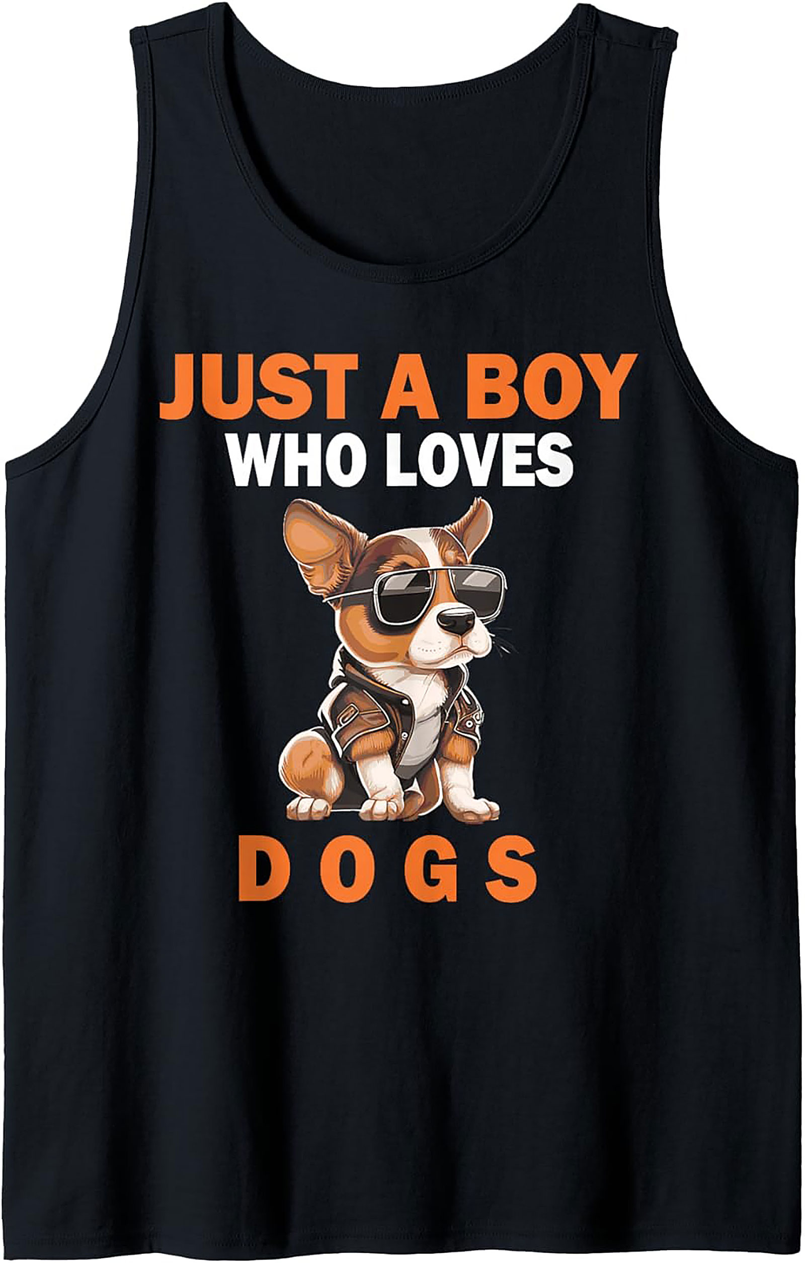 Just a Boy Who Loves Dogs Dog Lover Graphic Tank Top