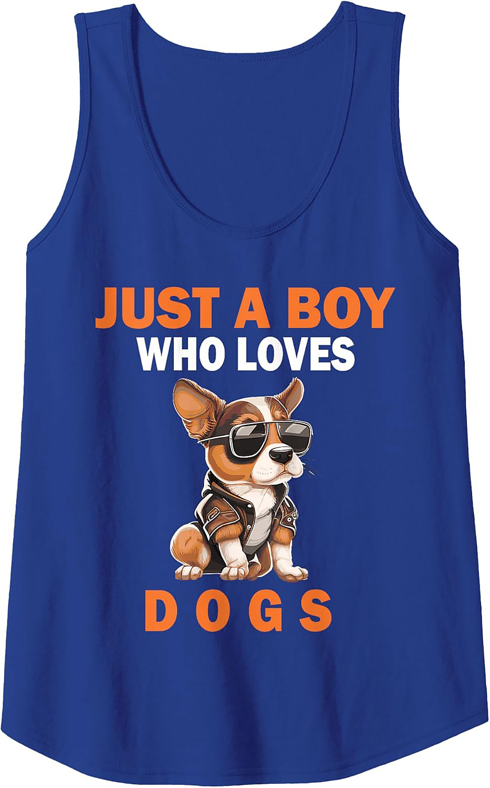 Just a Boy Who Loves Dogs Dog Lover Graphic Tank Top