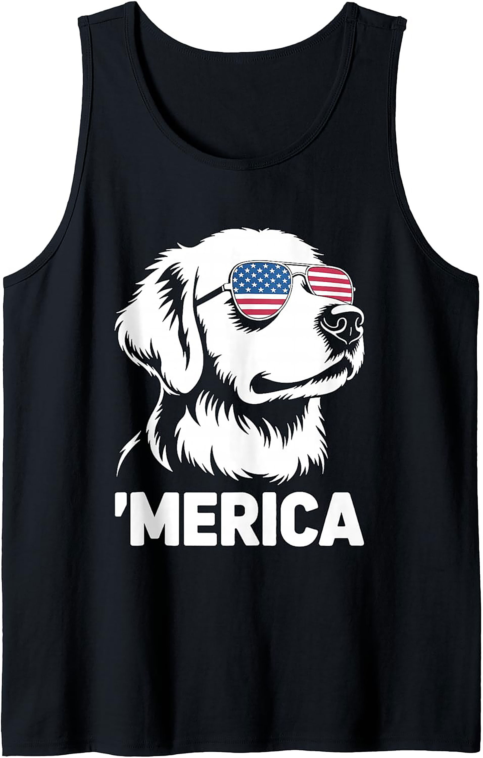 Merica Patriotic Dog Graphic Tank Top | Unisex Sleeveless Shirt