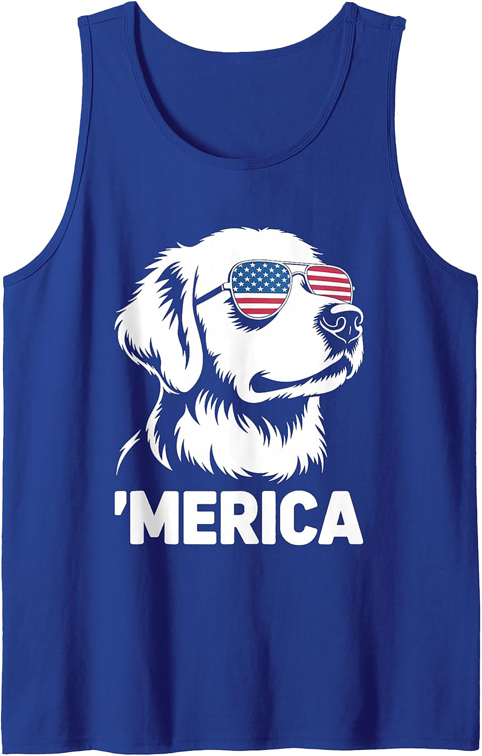 Merica Patriotic Dog Graphic Tank Top | Unisex Sleeveless Shirt