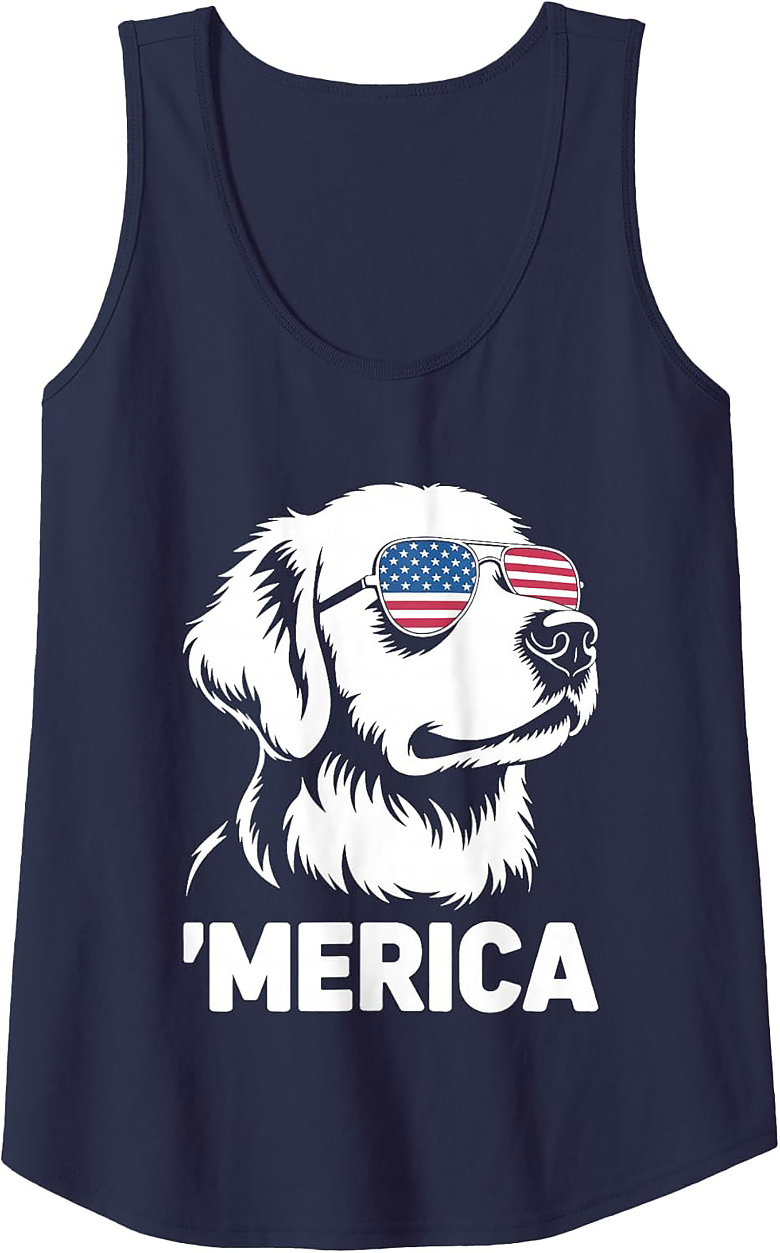 Merica Patriotic Dog Graphic Tank Top | Unisex Sleeveless Shirt