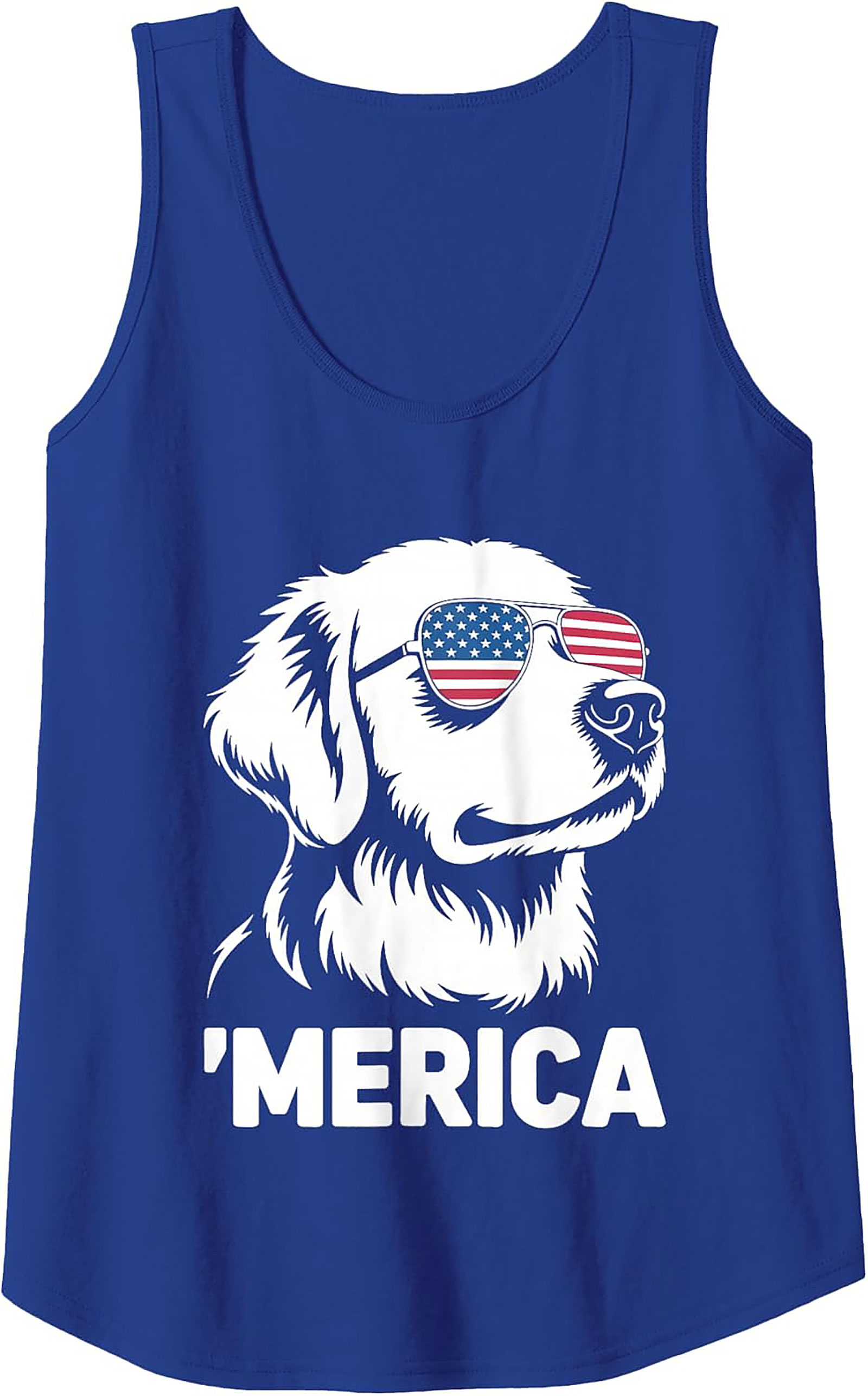 Merica Patriotic Dog Graphic Tank Top | Unisex Sleeveless Shirt