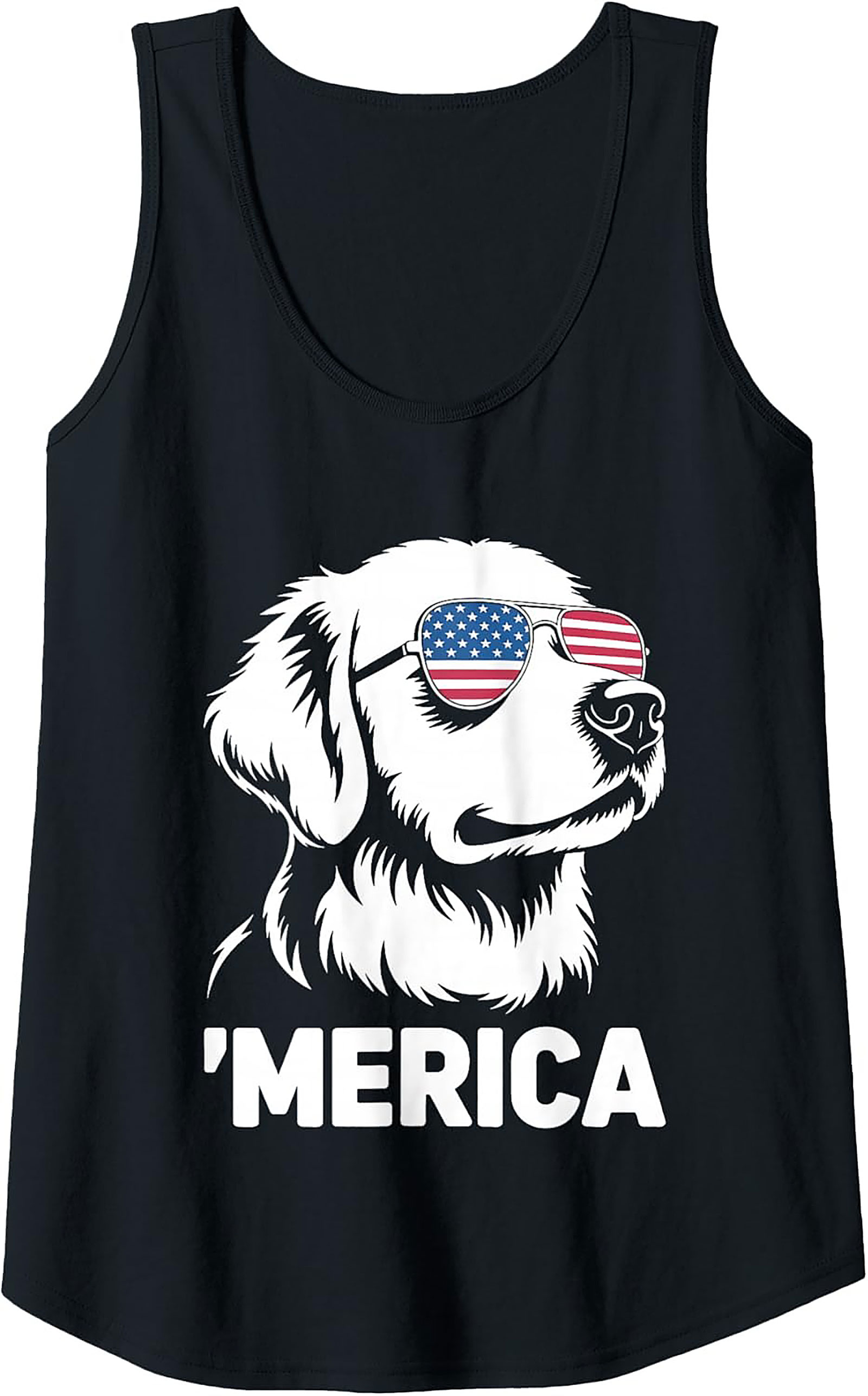 Merica Patriotic Dog Graphic Tank Top | Unisex Sleeveless Shirt