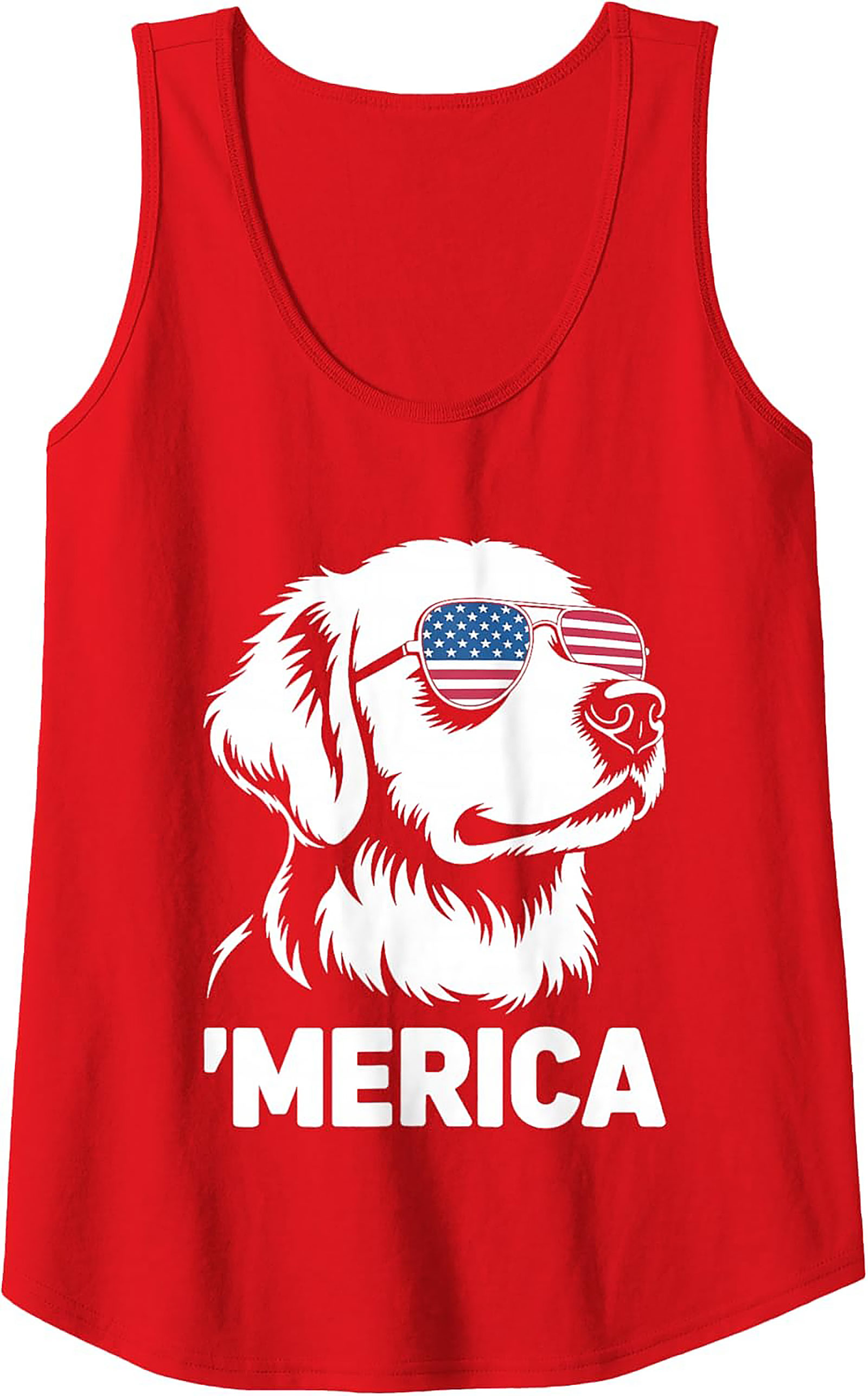 Merica Patriotic Dog Graphic Tank Top | Unisex Sleeveless Shirt