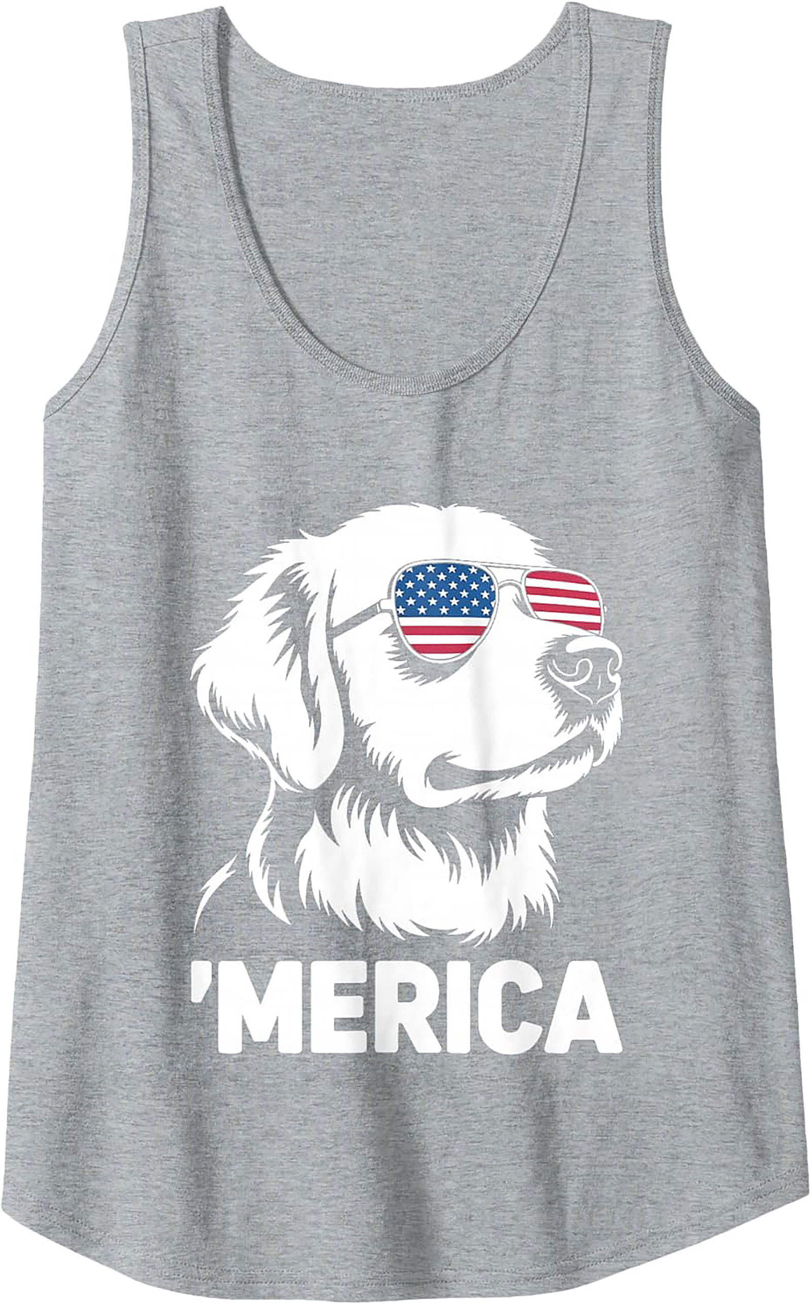 Merica Patriotic Dog Graphic Tank Top | Unisex Sleeveless Shirt