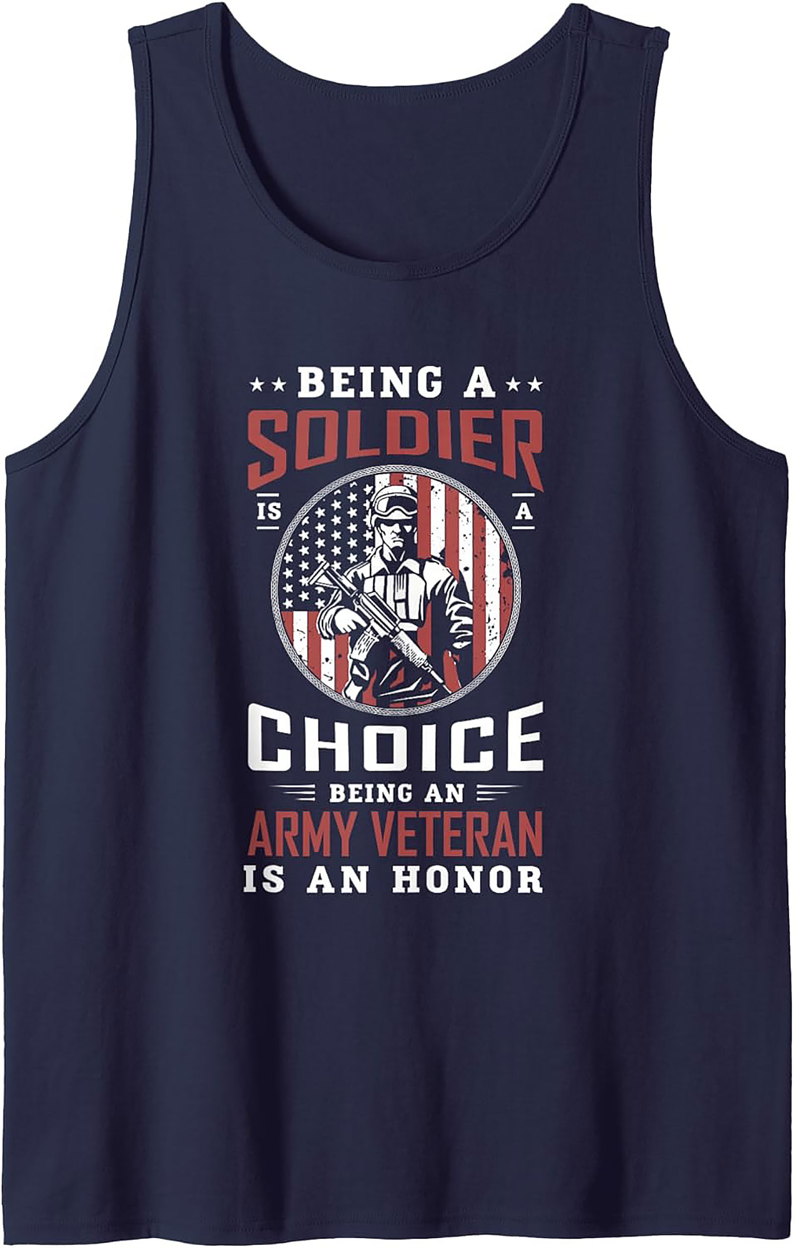 Army Veteran Graphic Tank Top | Patriotic Sleeveless Shirt Gift