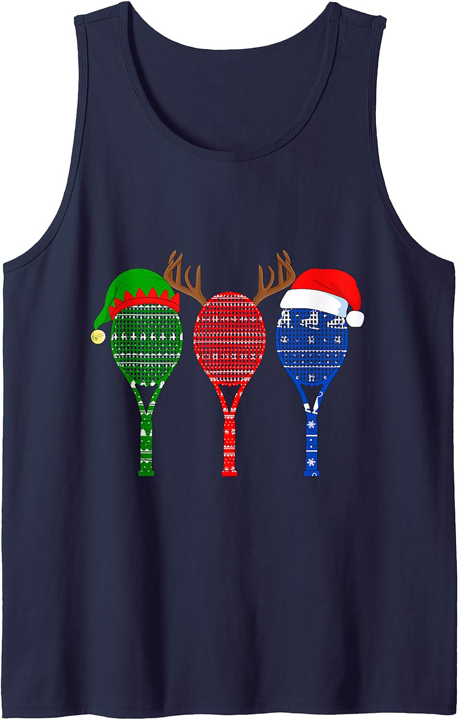 Ugly Sweater Rackets Christmas Tennis Tank Top Gift Idea