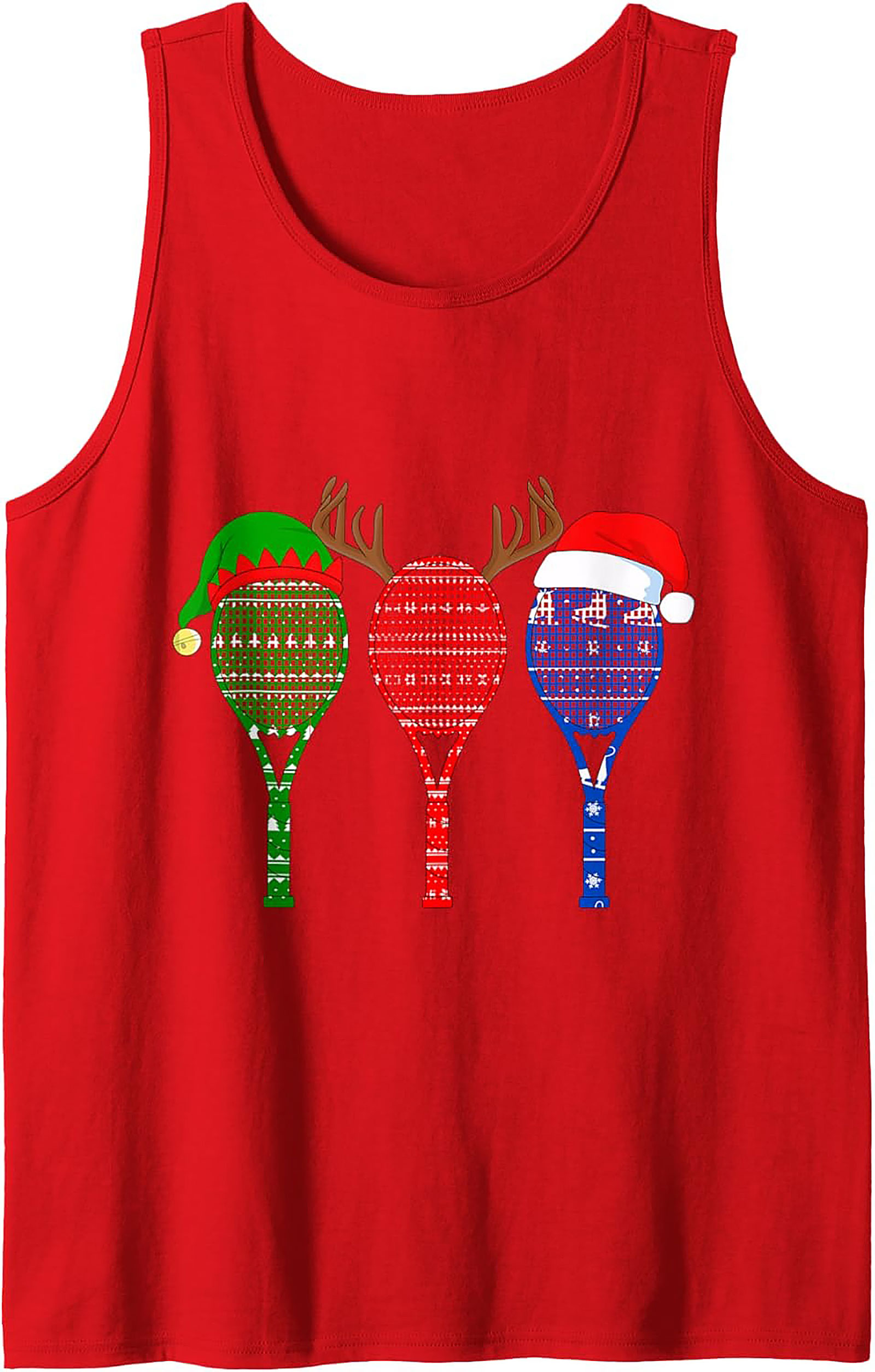 Ugly Sweater Rackets Christmas Tennis Tank Top Gift Idea