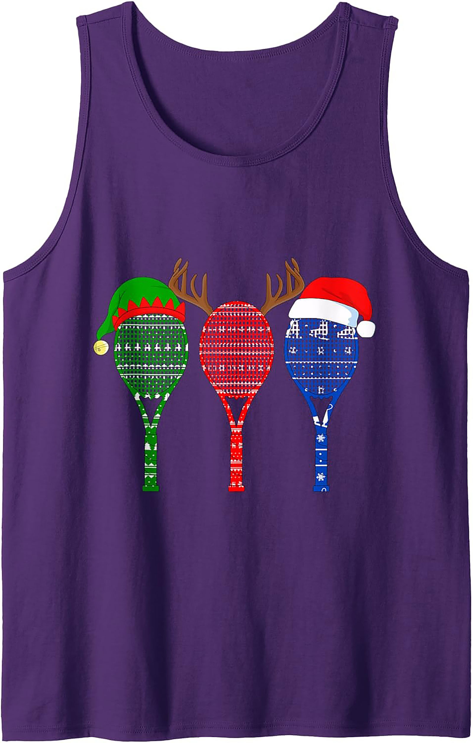 Ugly Sweater Rackets Christmas Tennis Tank Top Gift Idea