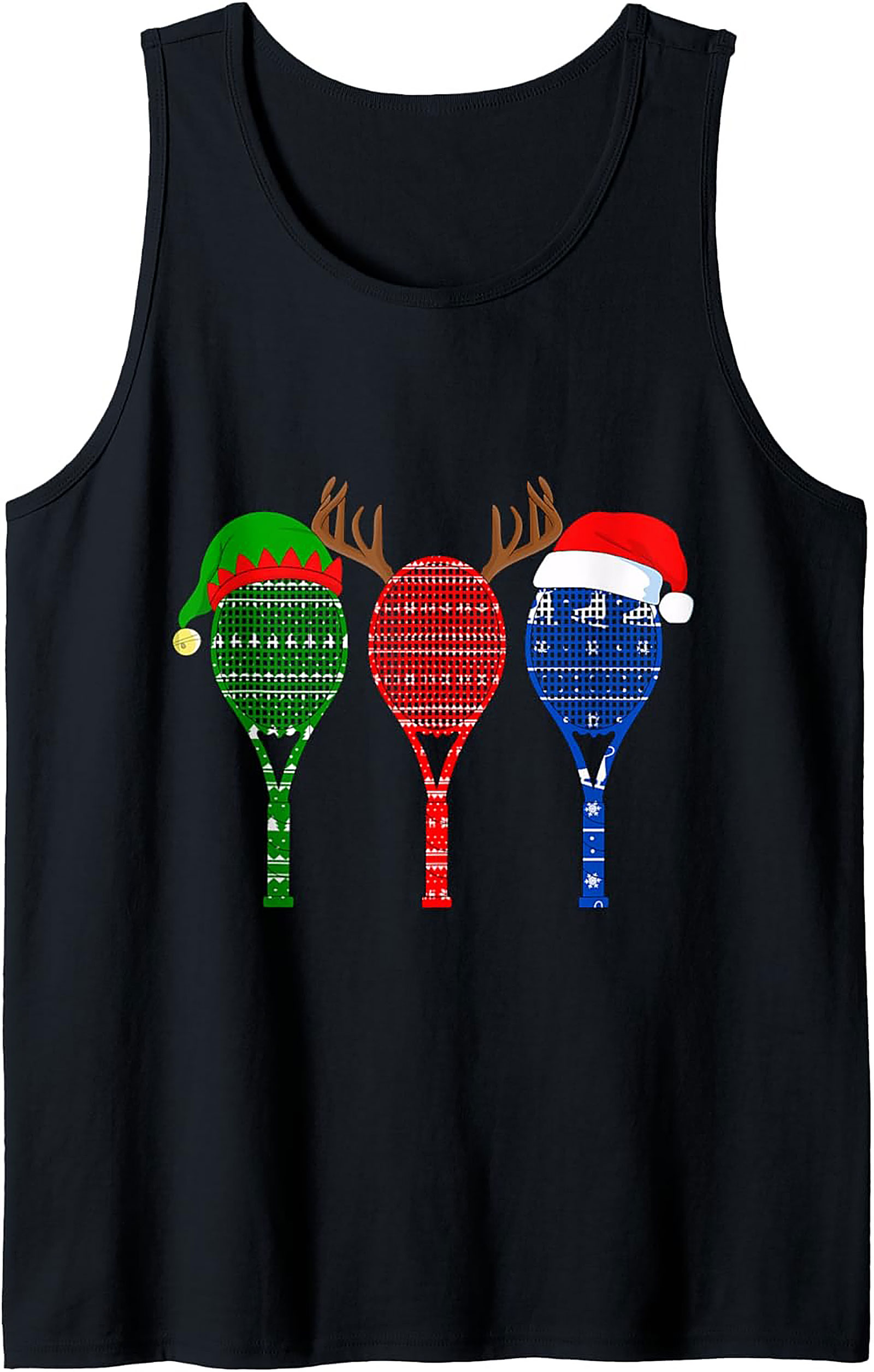 Ugly Sweater Rackets Christmas Tennis Tank Top Gift Idea