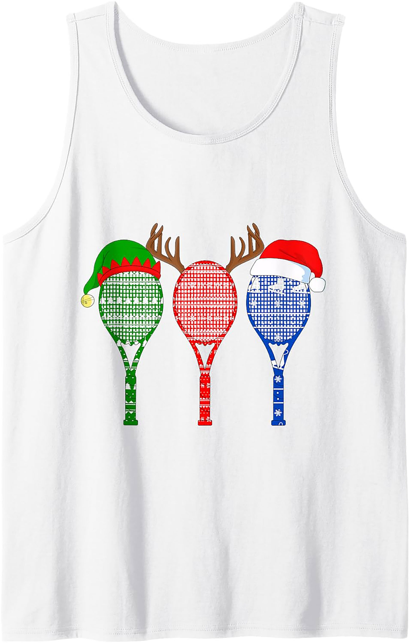 Ugly Sweater Rackets Christmas Tennis Tank Top Gift Idea