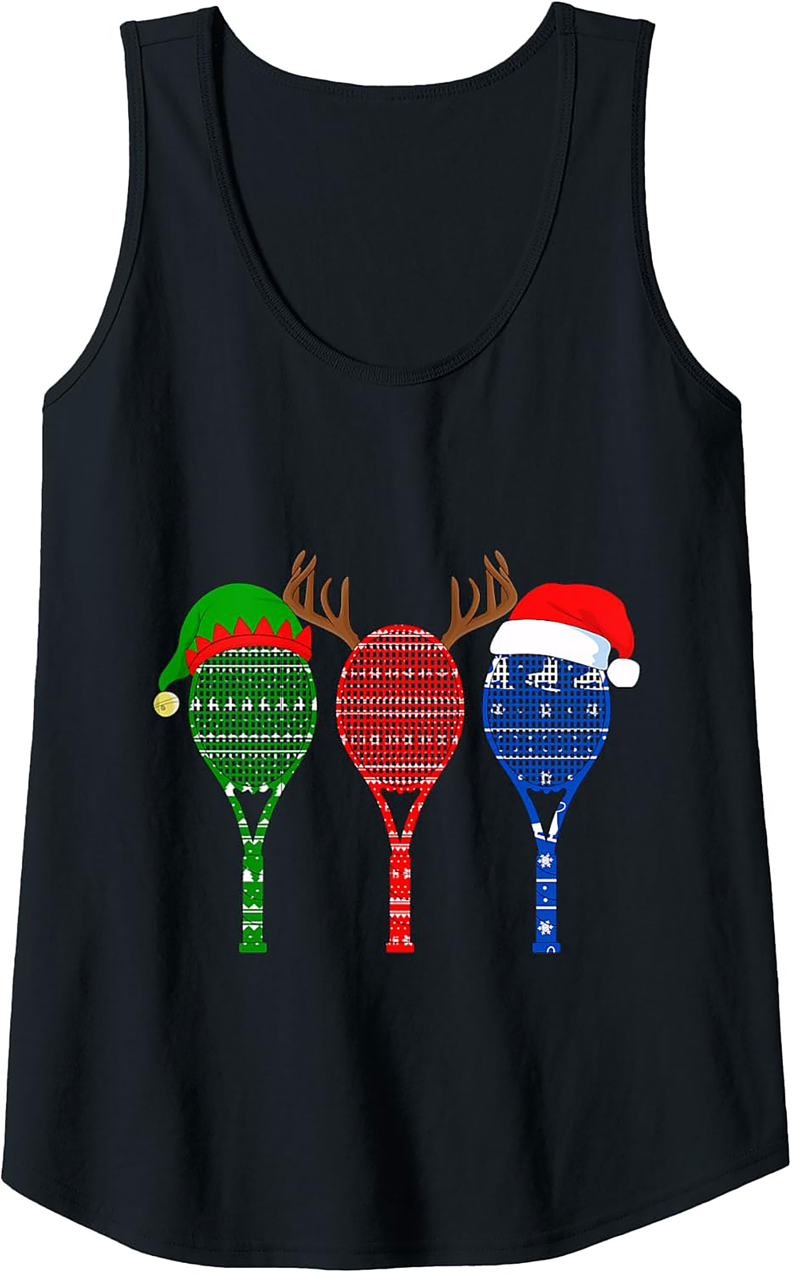 Ugly Sweater Rackets Christmas Tennis Tank Top Gift Idea