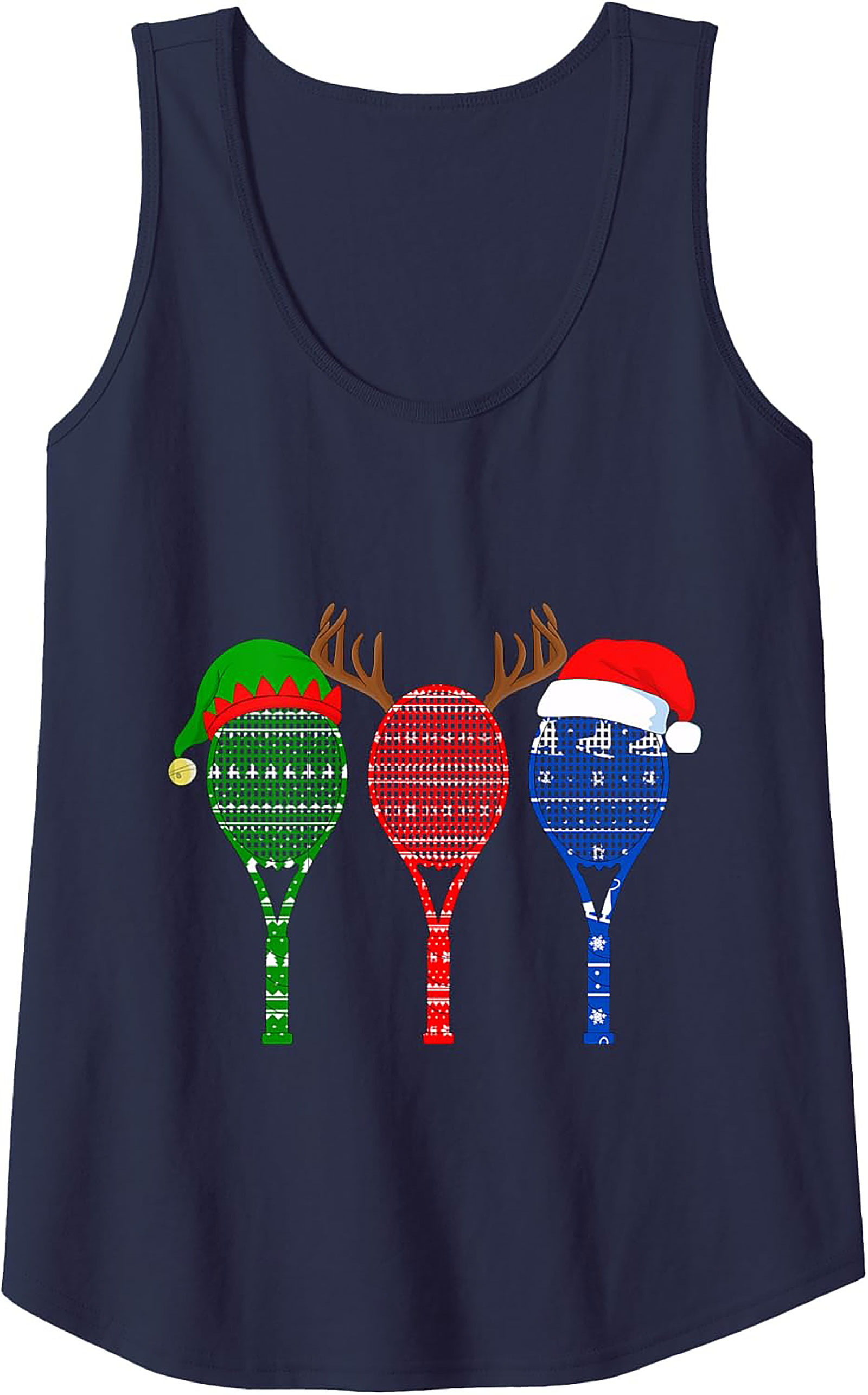 Ugly Sweater Rackets Christmas Tennis Tank Top Gift Idea