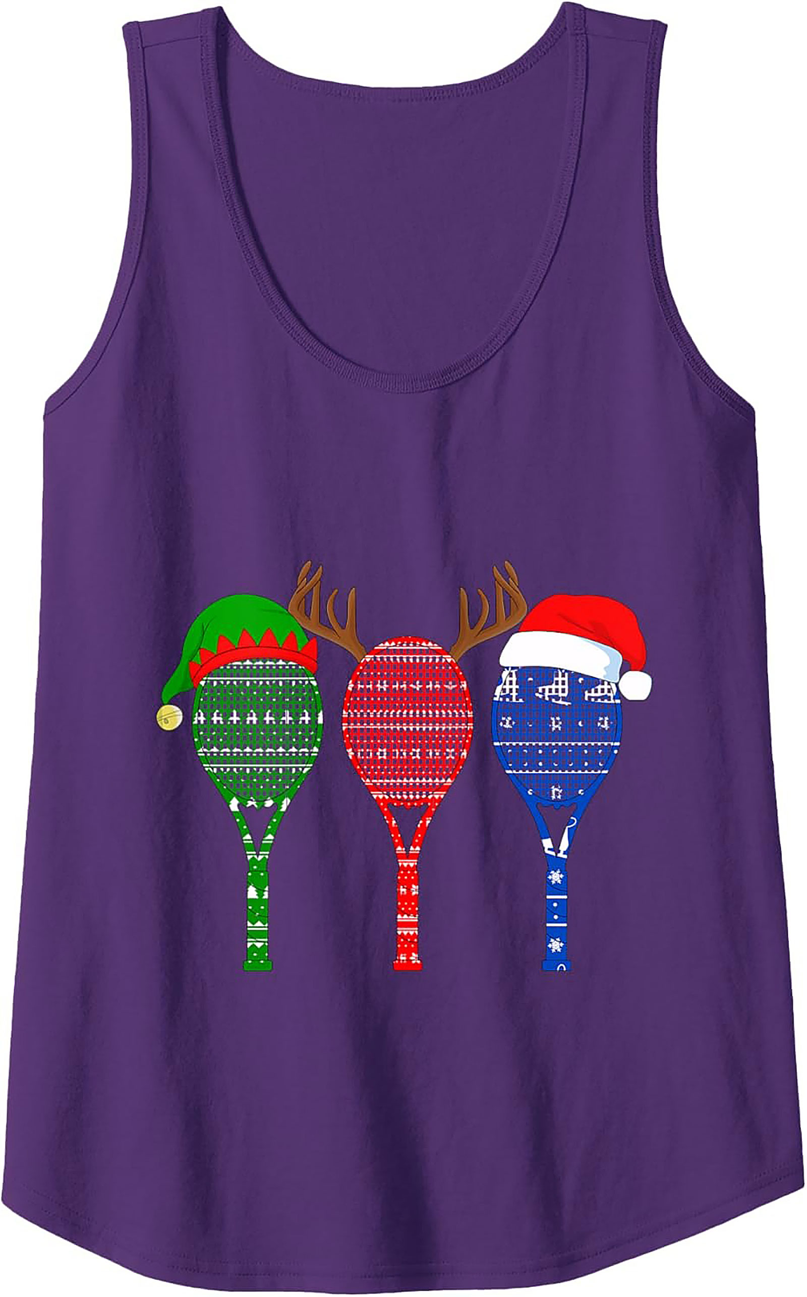 Ugly Sweater Rackets Christmas Tennis Tank Top Gift Idea