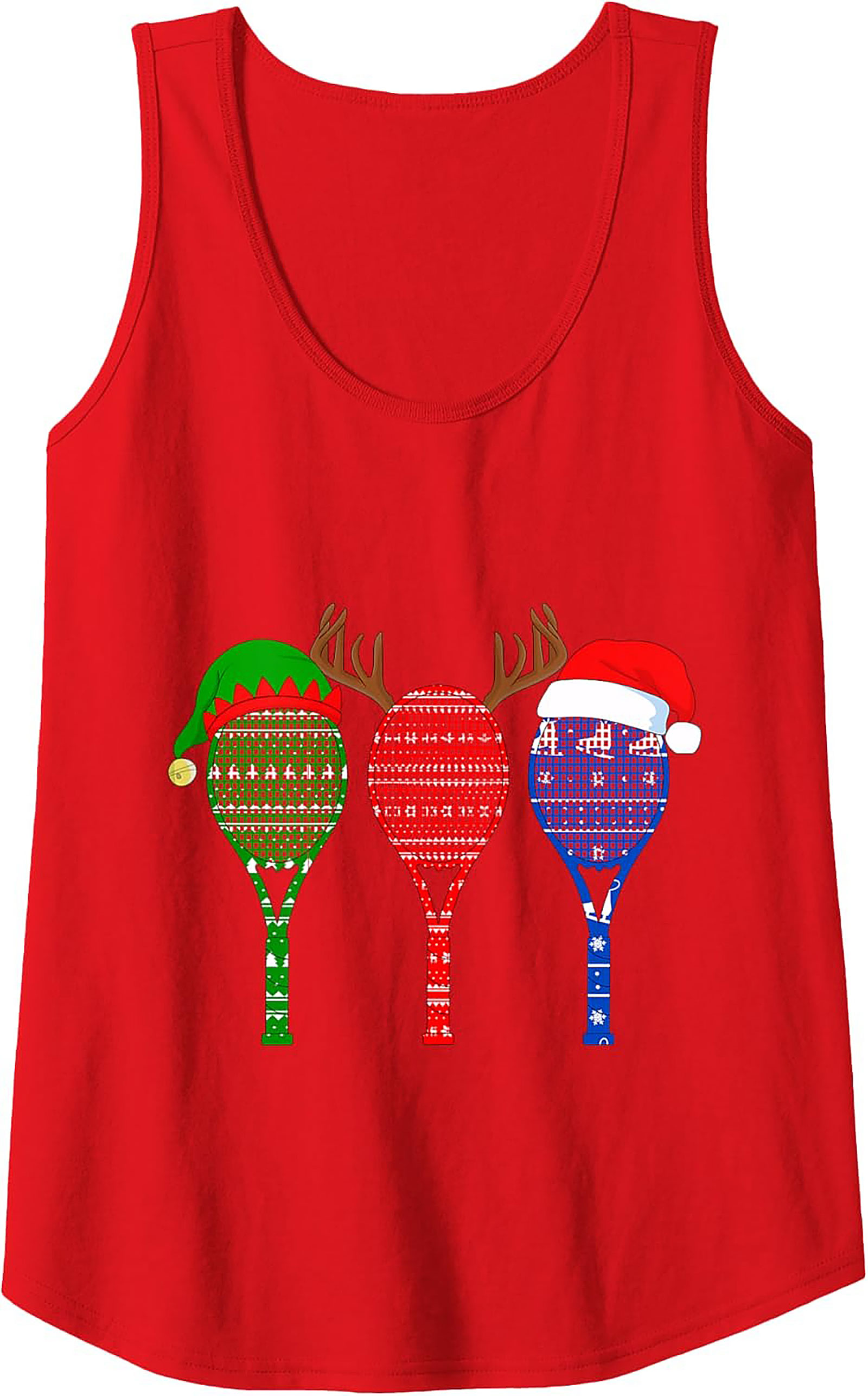 Ugly Sweater Rackets Christmas Tennis Tank Top Gift Idea