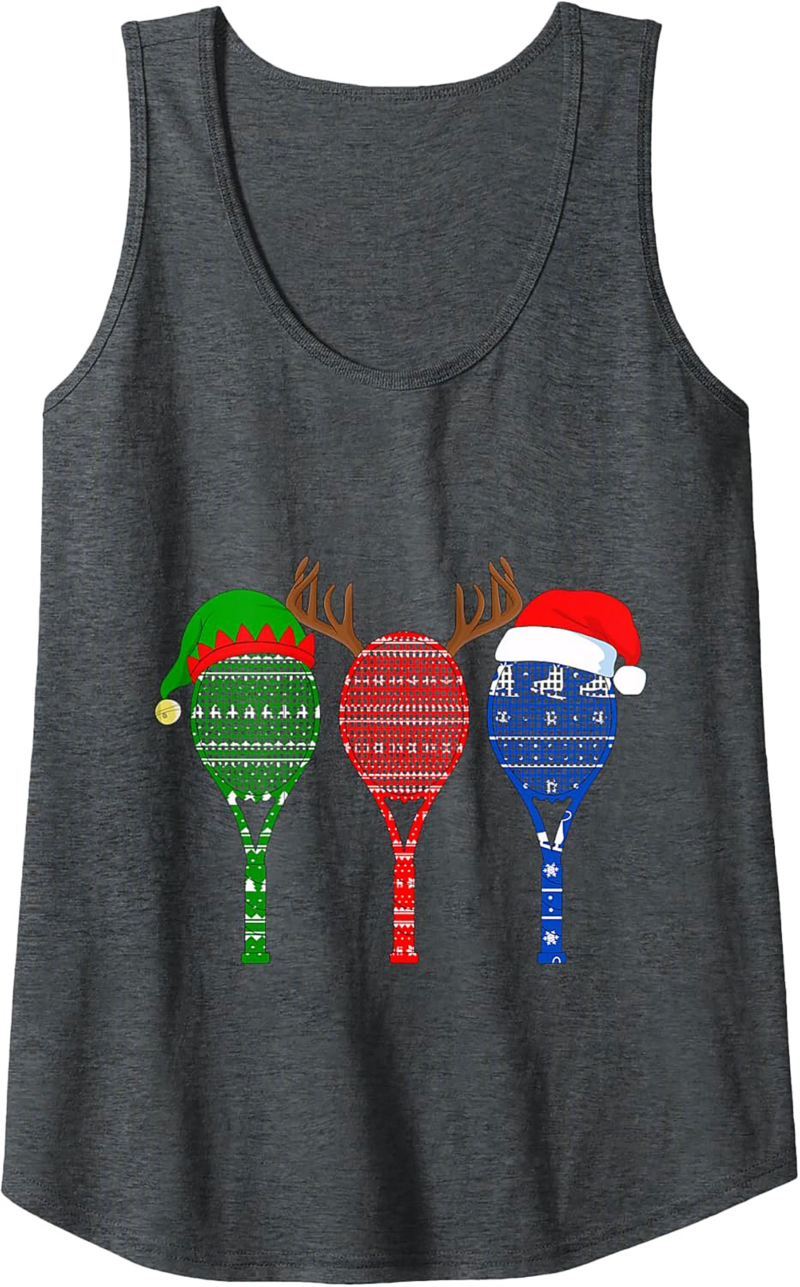 Ugly Sweater Rackets Christmas Tennis Tank Top Gift Idea