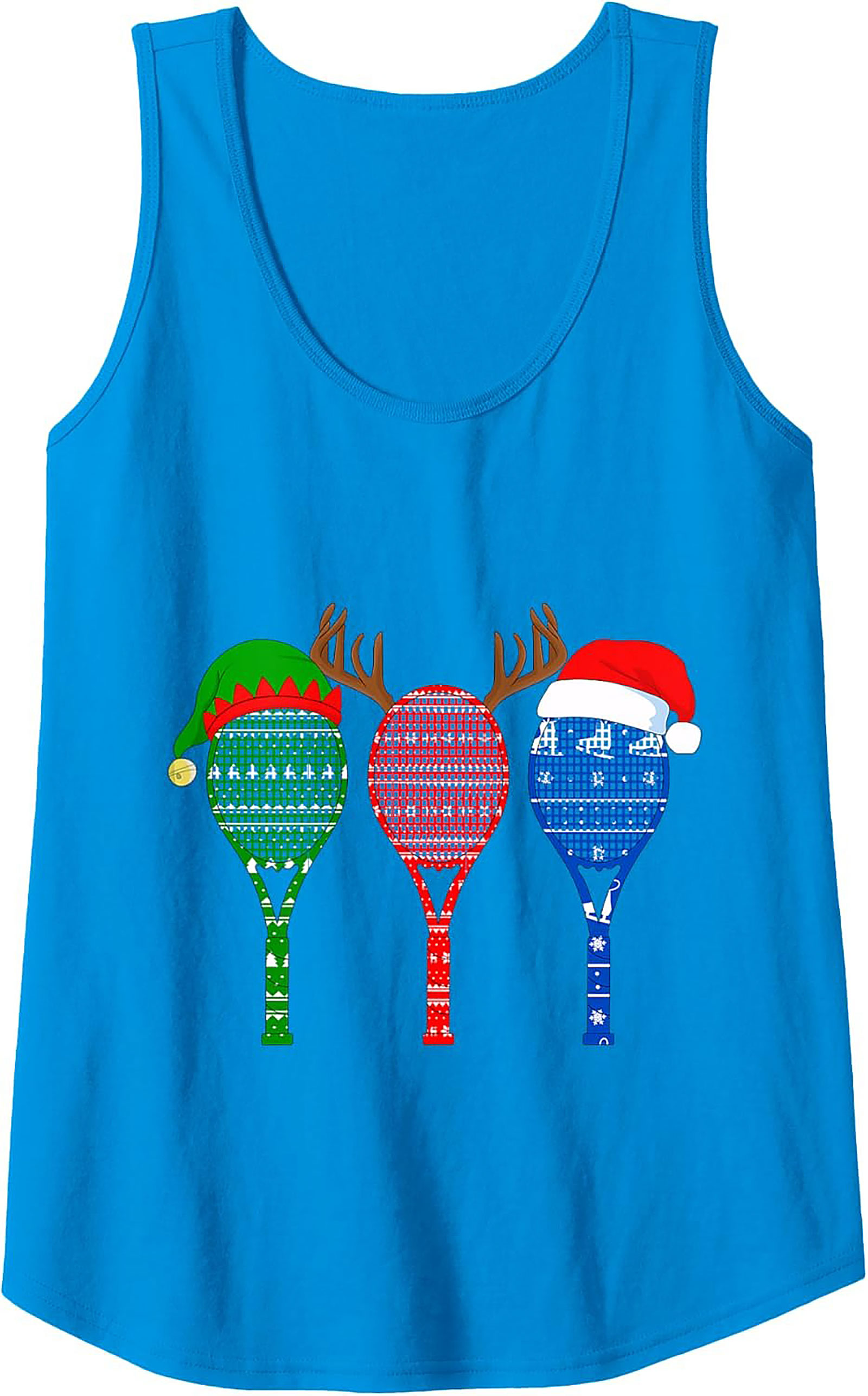 Ugly Sweater Rackets Christmas Tennis Tank Top Gift Idea