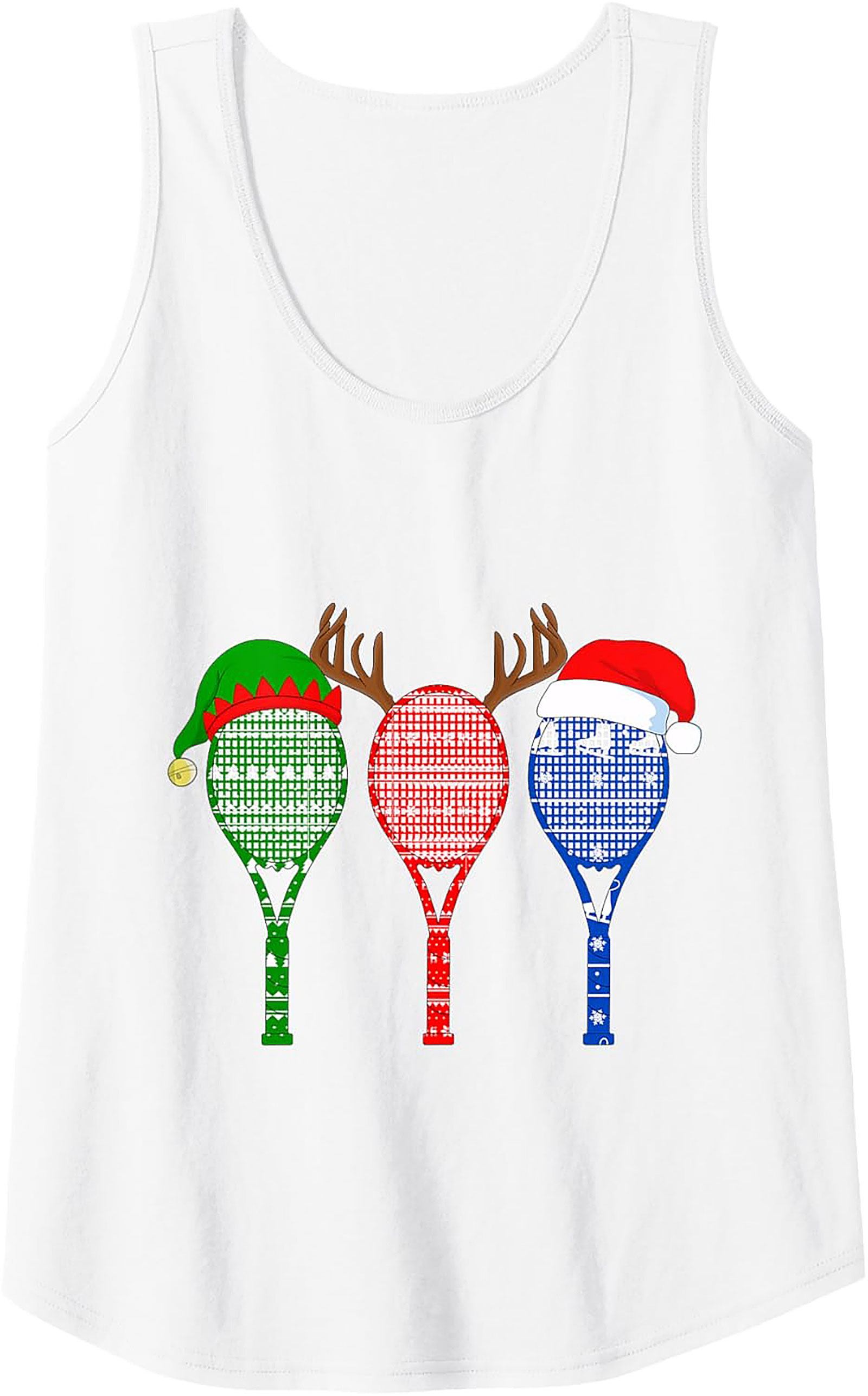 Ugly Sweater Rackets Christmas Tennis Tank Top Gift Idea