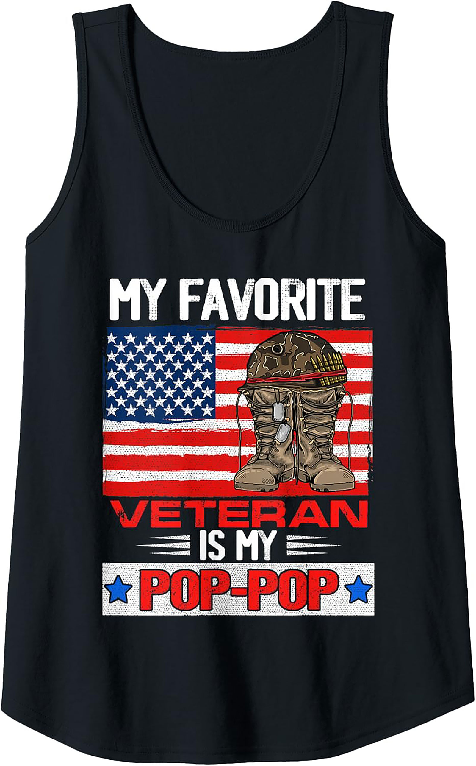 Veteran Pop-Pop Graphic Tank Top | Patriotic Gift Idea