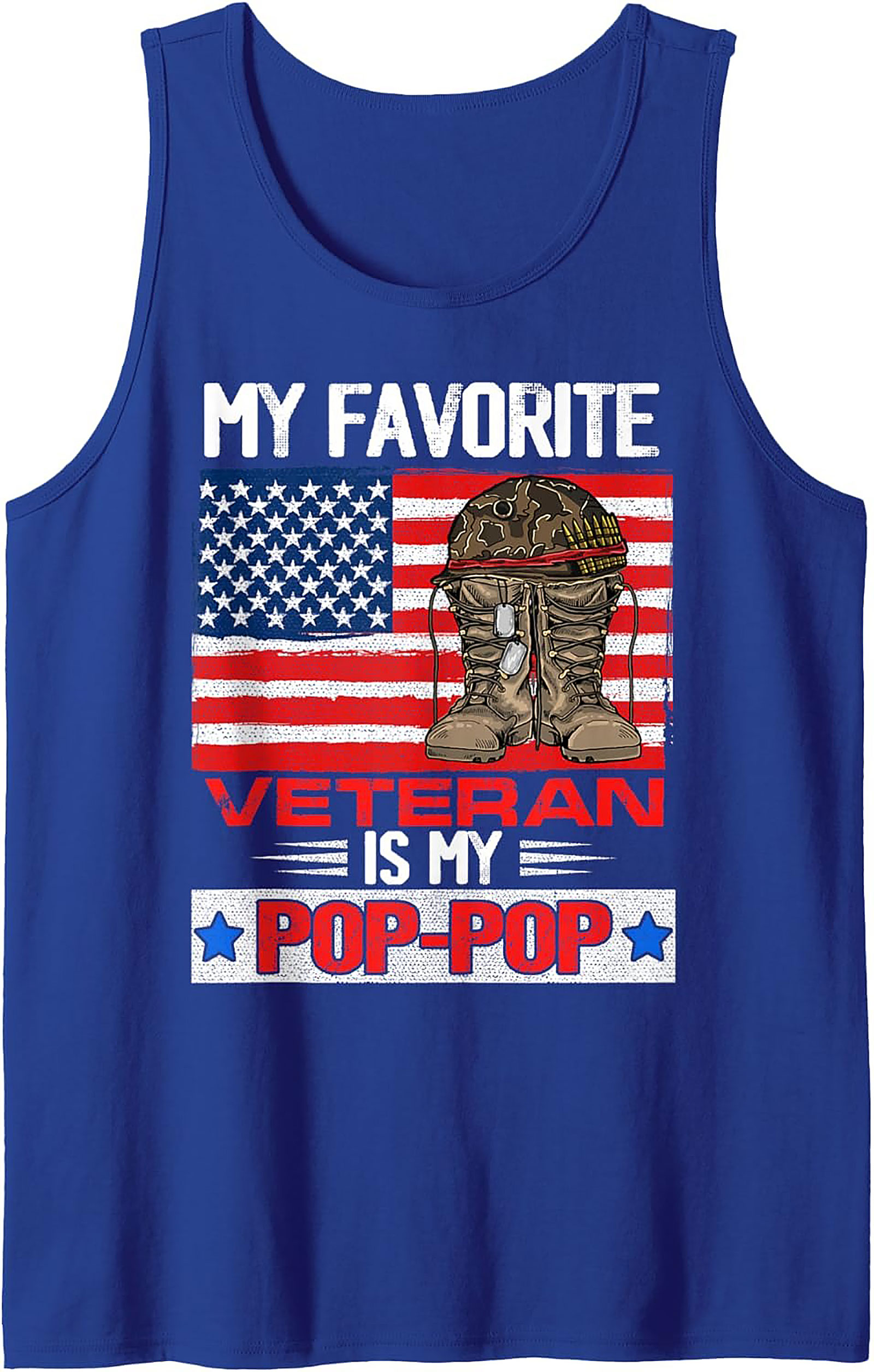 Veteran Pop-Pop Graphic Tank Top | Patriotic Gift Idea