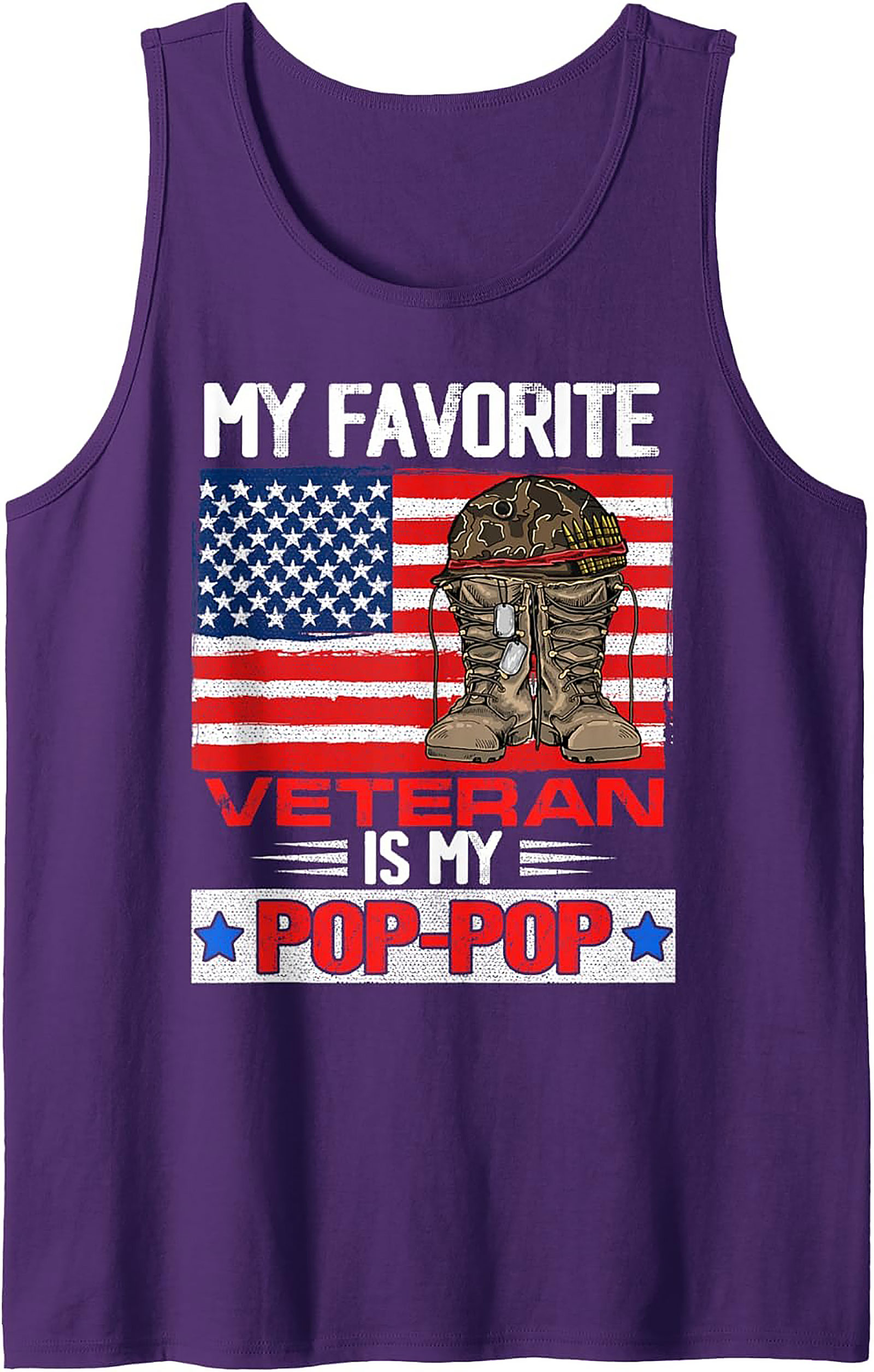 Veteran Pop-Pop Graphic Tank Top | Patriotic Gift Idea