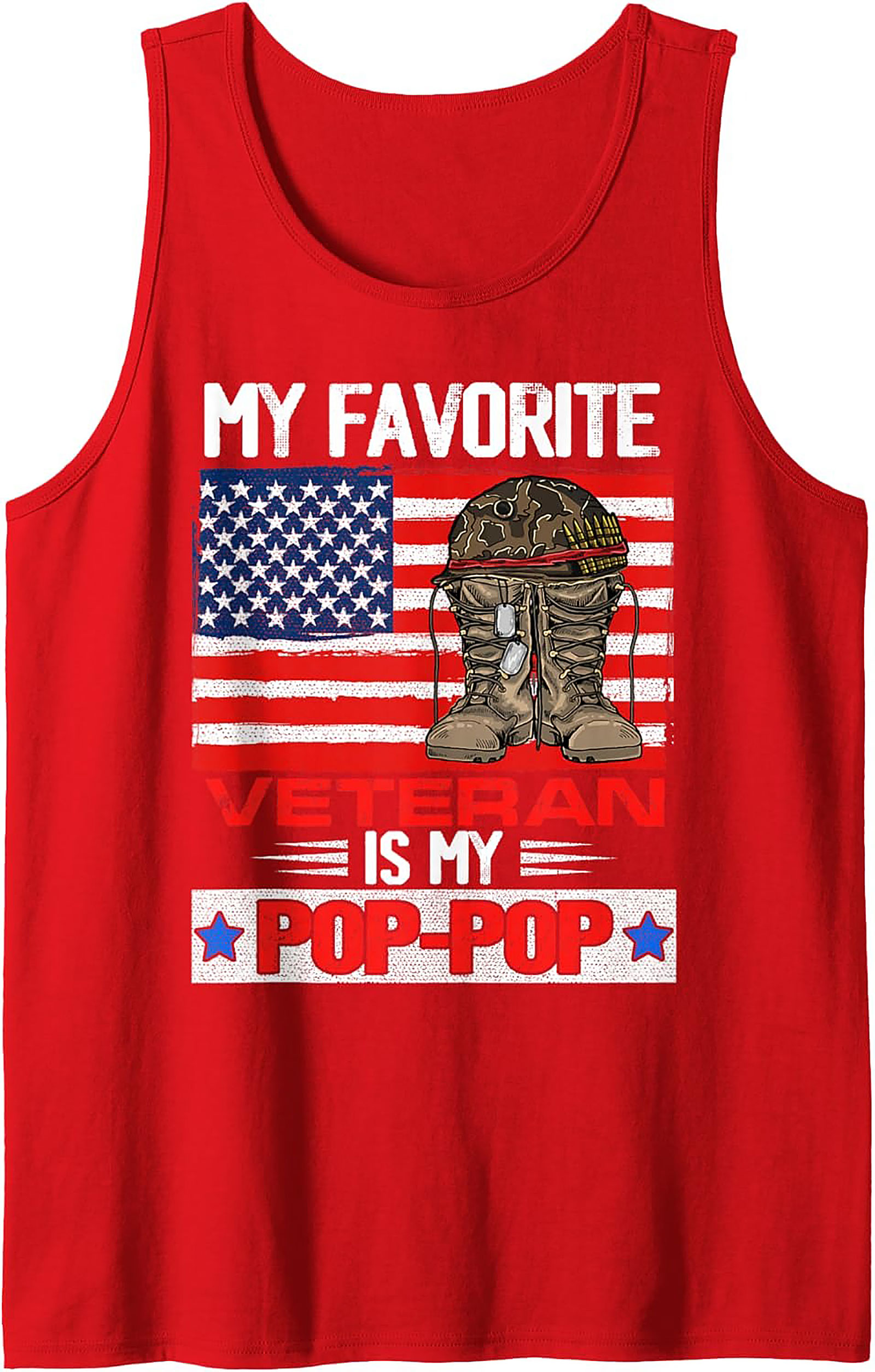 Veteran Pop-Pop Graphic Tank Top | Patriotic Gift Idea