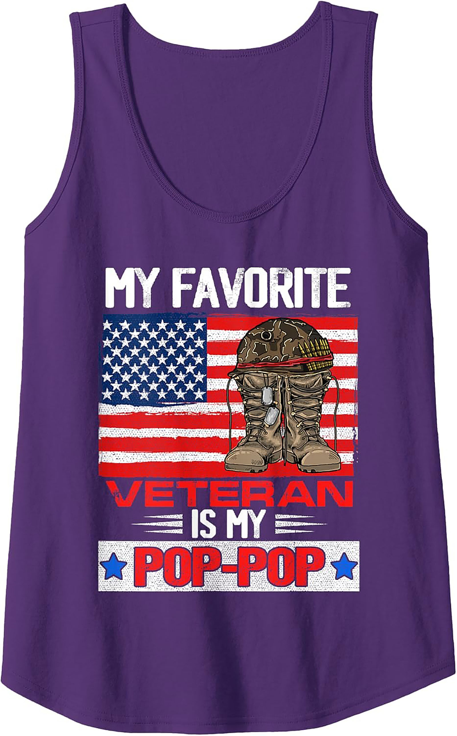 Veteran Pop-Pop Graphic Tank Top | Patriotic Gift Idea