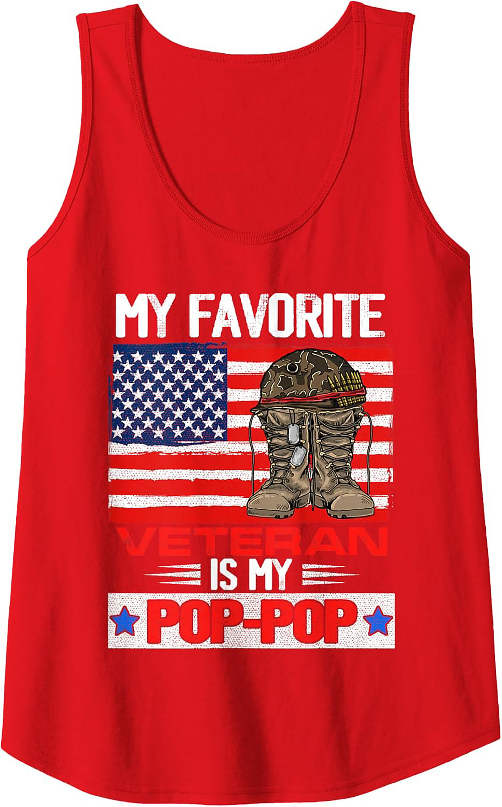 Veteran Pop-Pop Graphic Tank Top | Patriotic Gift Idea