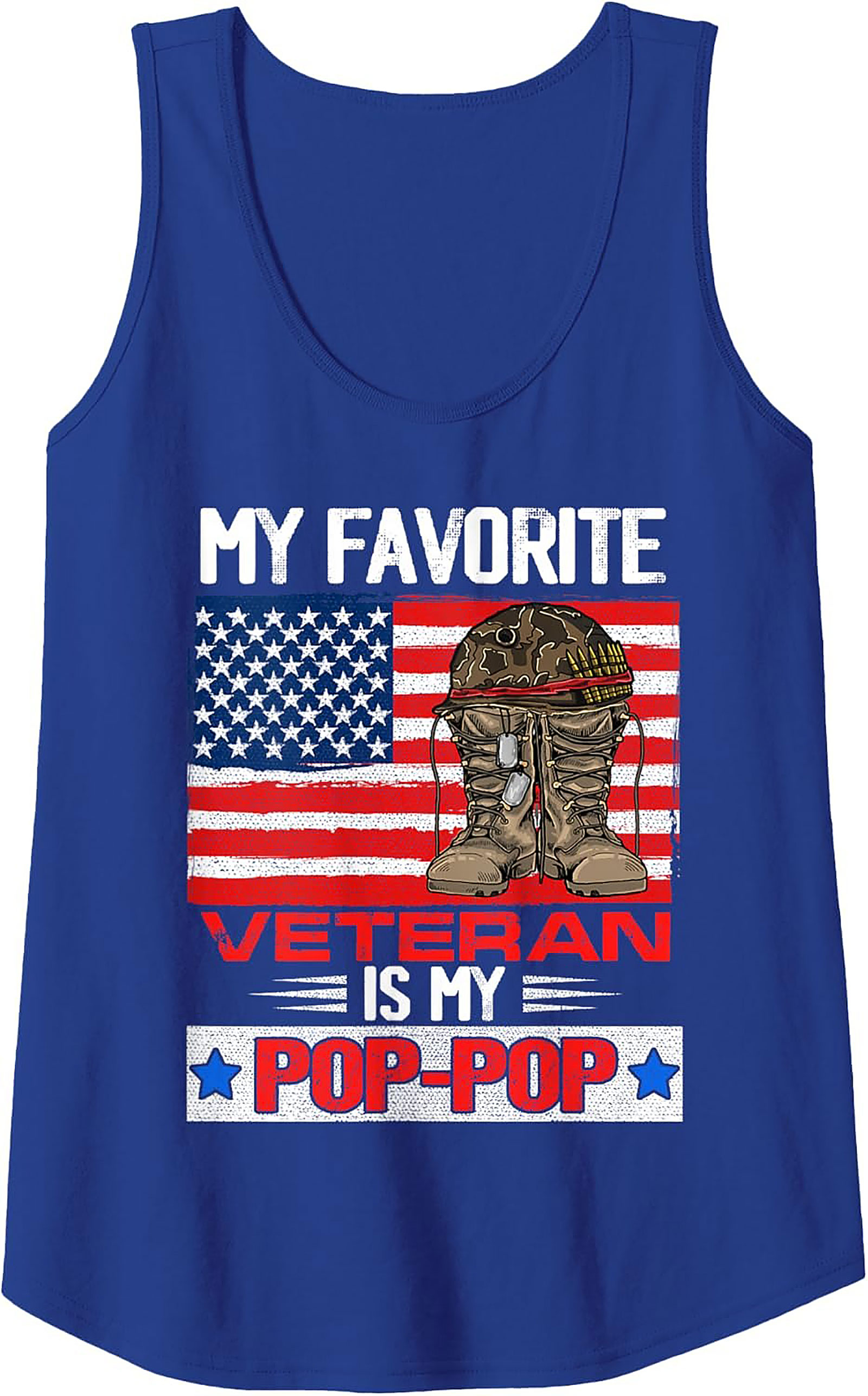 Veteran Pop-Pop Graphic Tank Top | Patriotic Gift Idea