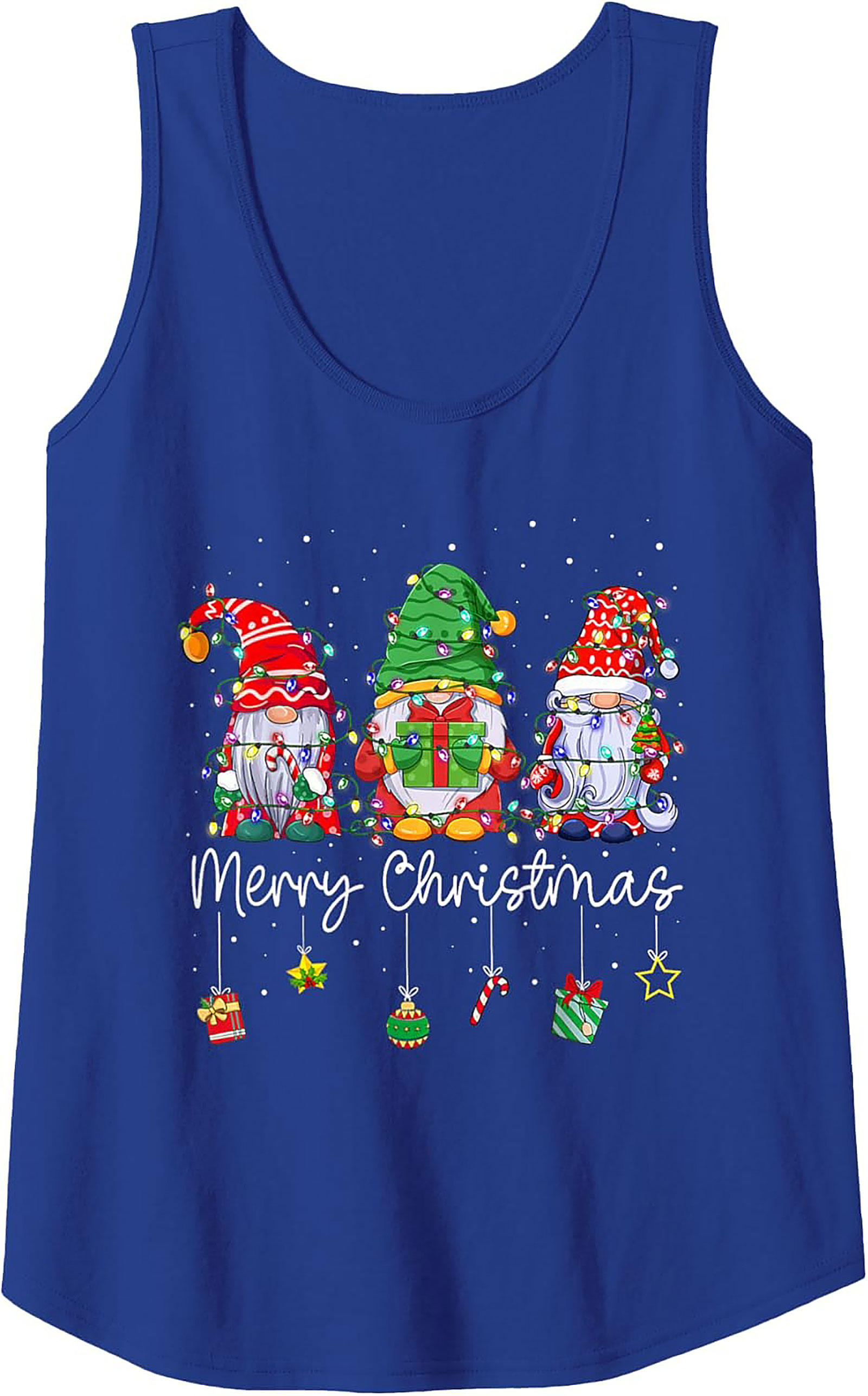 Christmas Gnome Graphic Tank Top Festive Sleeveless Shirt