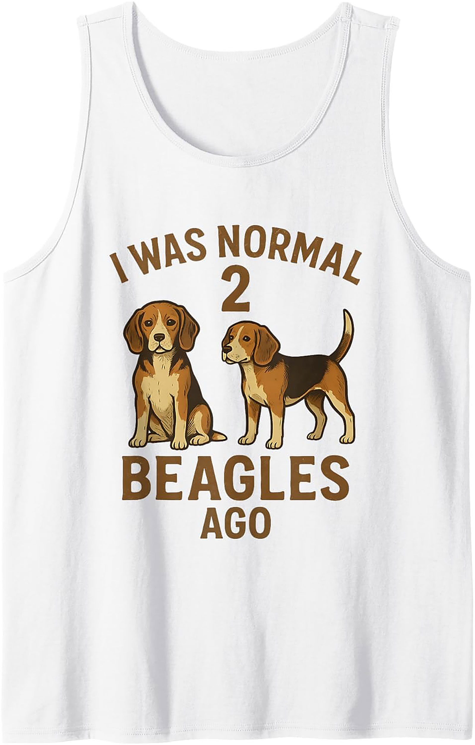I Was Normal 2 Beagles Ago Funny Dog Lover Graphic Tank Top