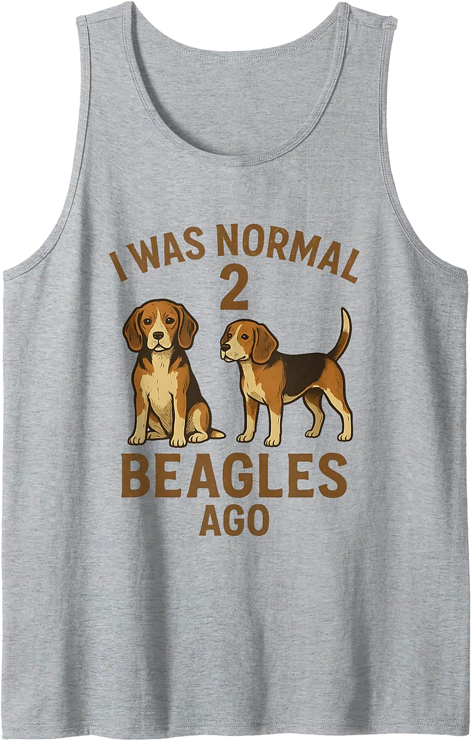 I Was Normal 2 Beagles Ago Funny Dog Lover Graphic Tank Top