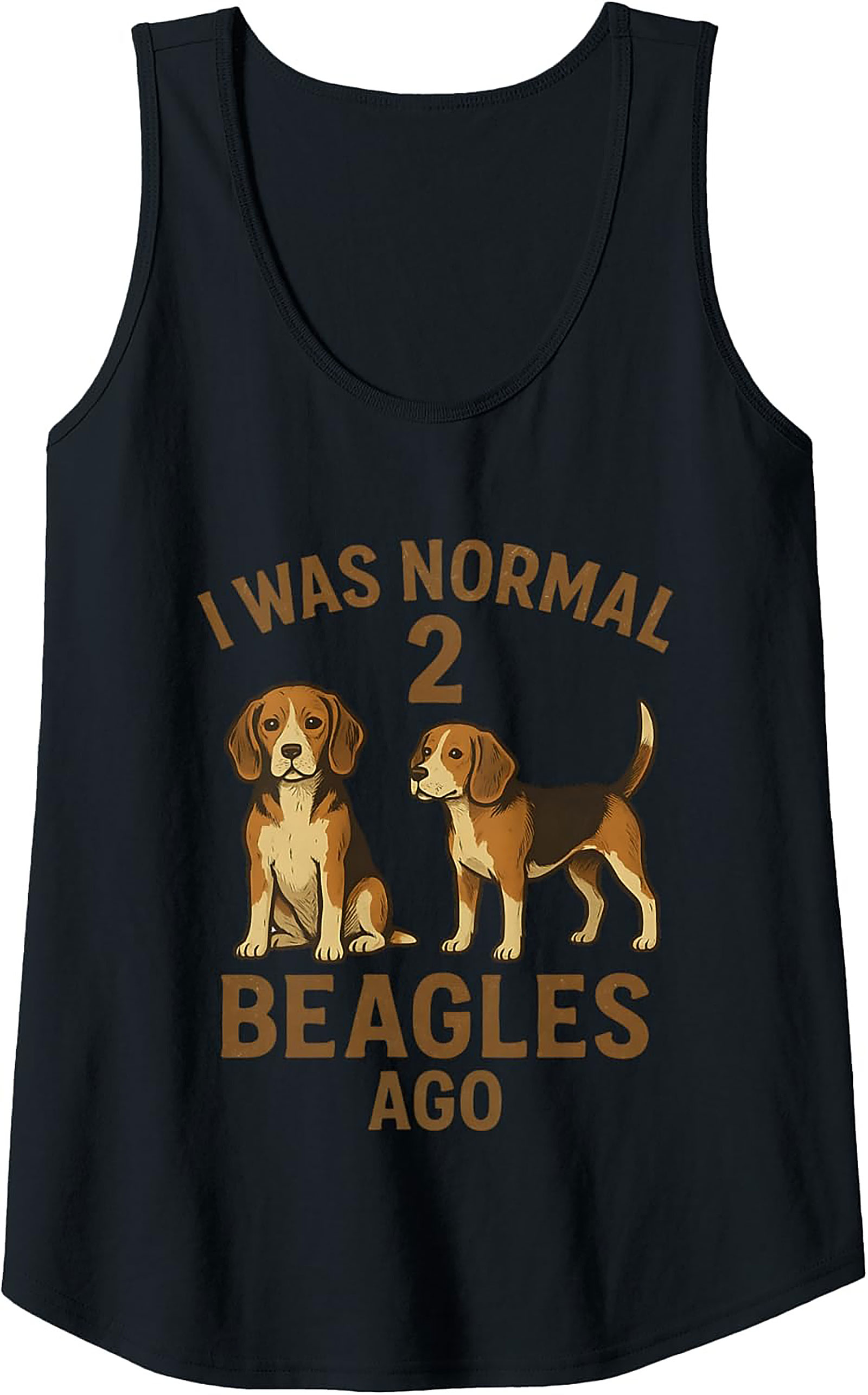 I Was Normal 2 Beagles Ago Funny Dog Lover Graphic Tank Top