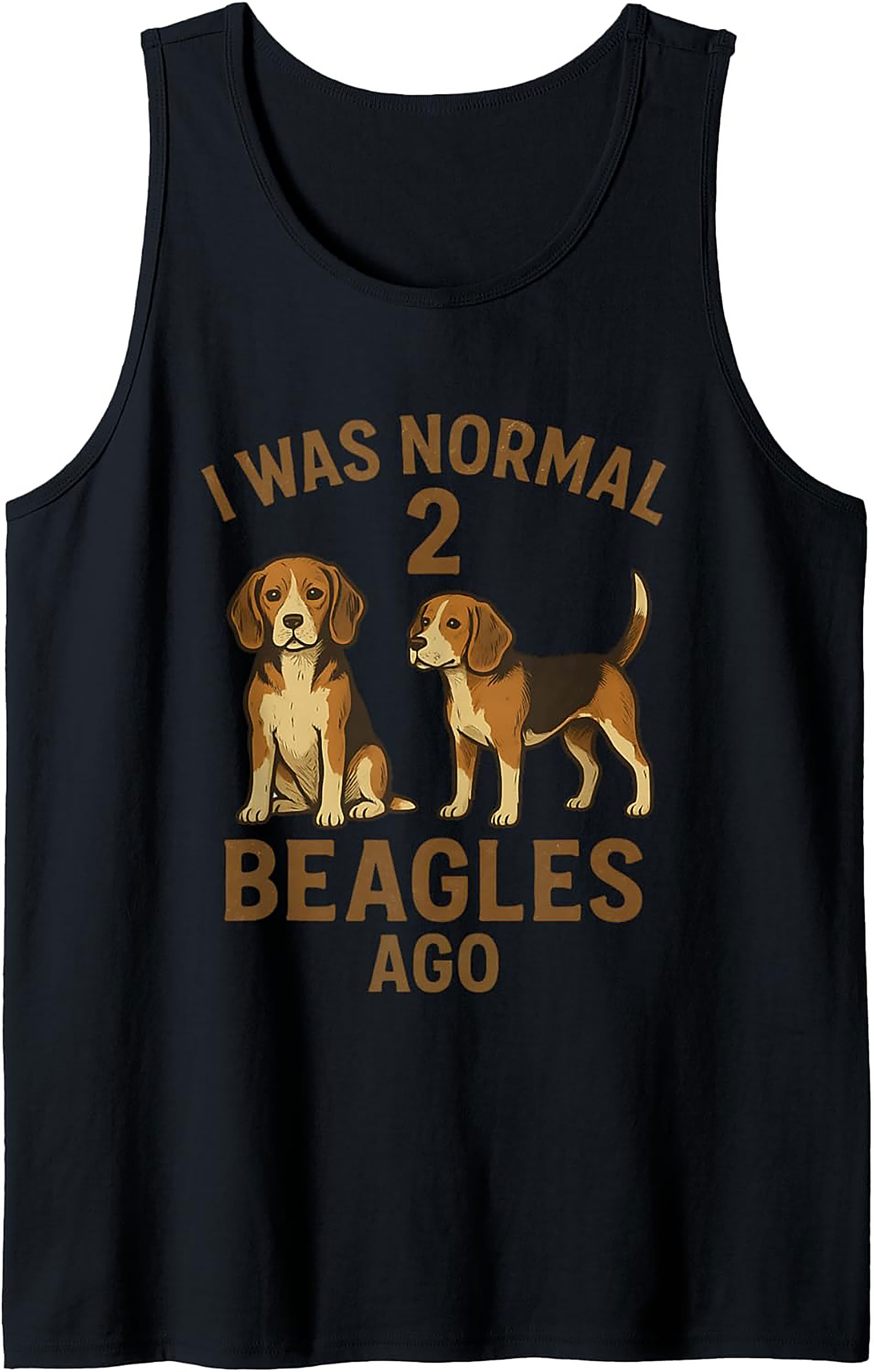 I Was Normal 2 Beagles Ago Funny Dog Lover Graphic Tank Top