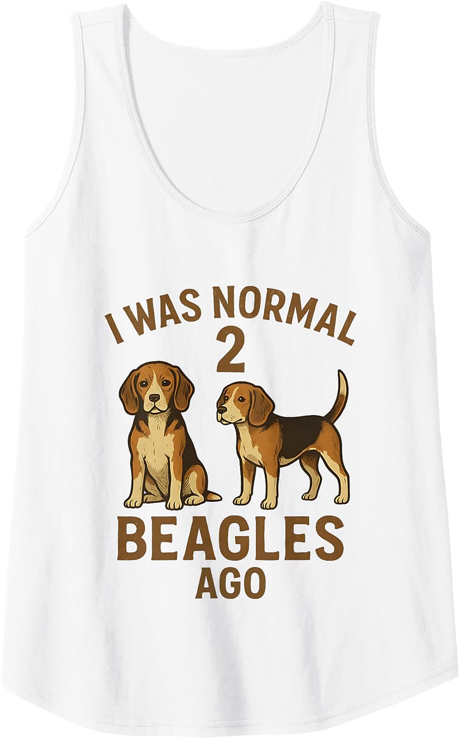 I Was Normal 2 Beagles Ago Funny Dog Lover Graphic Tank Top