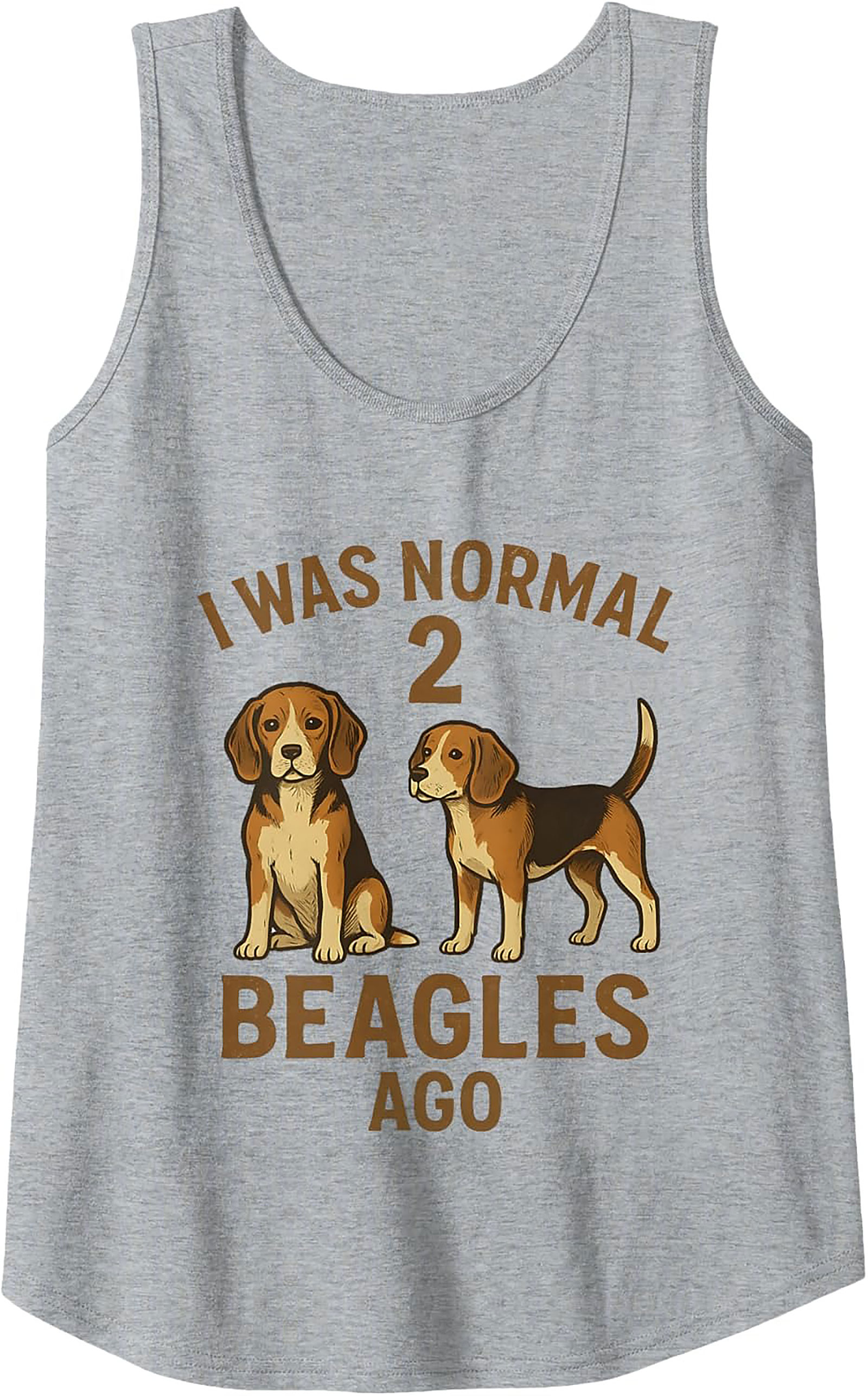 I Was Normal 2 Beagles Ago Funny Dog Lover Graphic Tank Top
